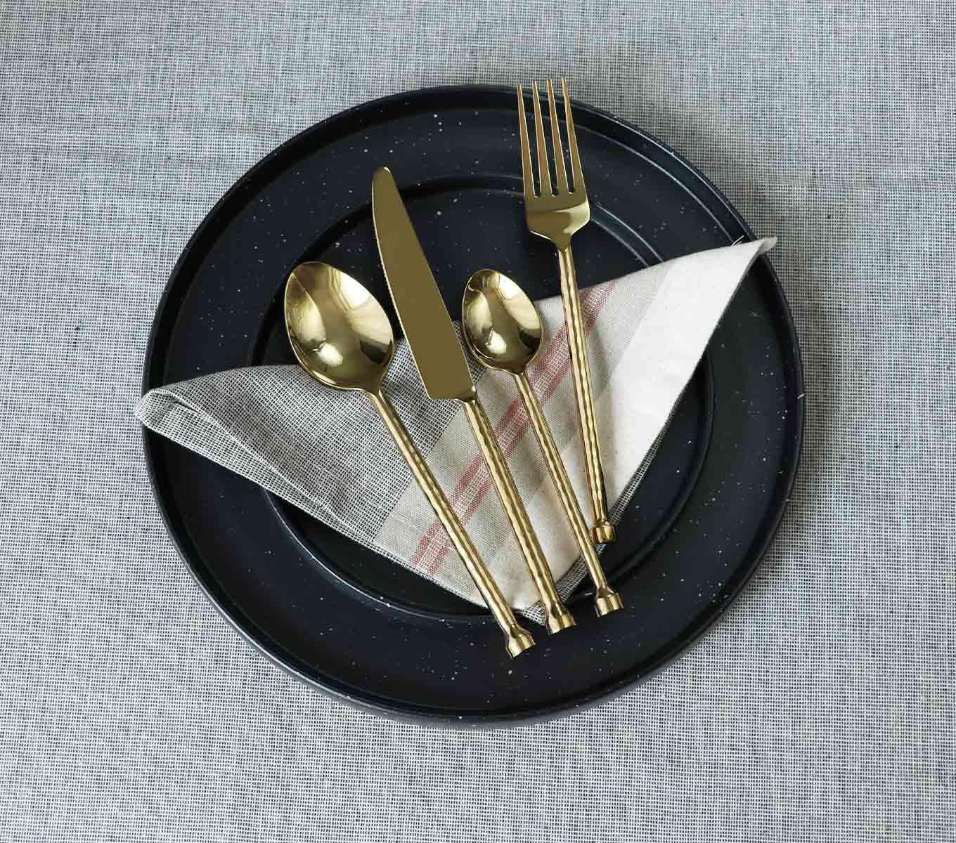 Premium 4-Piece Gold Cutlery Set - Elegant Stainless Steel Flatware for Dining, Parties & Gifts