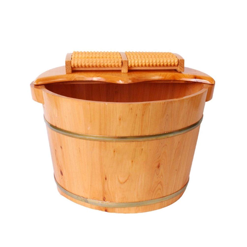 Premium Solid Wood Foot Soaking Tub - Spa Quality Foot Bath Sauna Bucket with Massage for Relaxation & Detox - Perfect for Home Spa, Aromatherapy & Self-Care Rituals