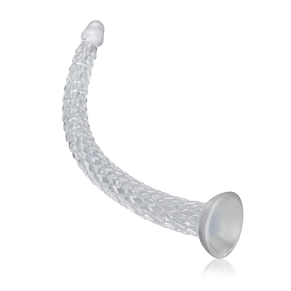 Extra Long 16 Inch TPE Anal Plug - Transparent Stretching Dildo for G-Spot & Prostate Stimulation - Flexible Adult Sex Toy for Men, Women & Couples - Beginner to Advanced Anal Training & Pleasure Play