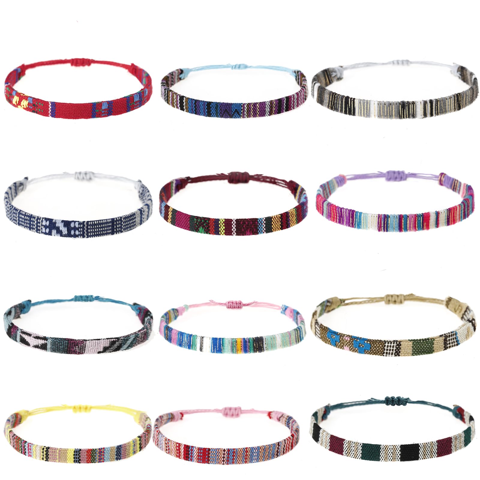Handmade Boho Braaded Beaded Bracelets for Women & Men - Adjustable Summer String Bracelet Set - Waterproof Surfer Beach Jewelry for Casual Wear, Vacation & Festival Accessories