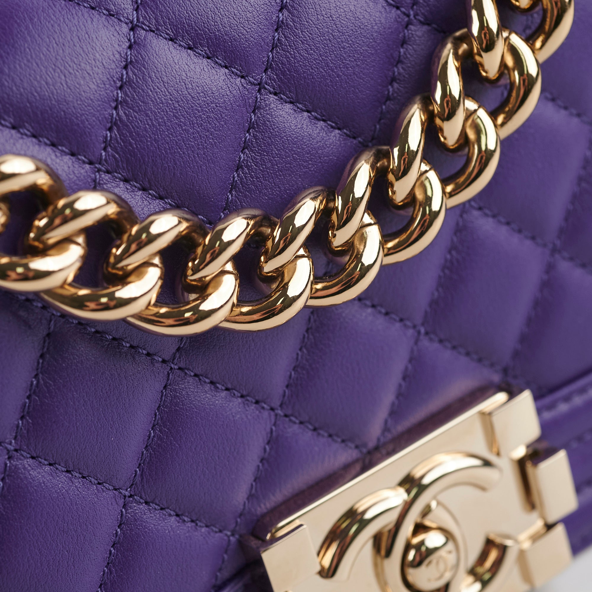 Chanel 19k Small Boy Quilted Purple Leather Crossbody Bag - Luxury Designer Handbag for Women, Perfect for Parties, Dating & Daily Use