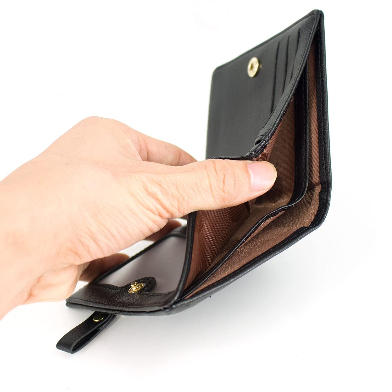 SUMGOFO Slim RFID Blocking Leather Wallet for Women - Mini Bifold Card Holder with Zipper Pocket & Coin Purse (Black) | Perfect for Everyday Use, Travel & Gift Giving