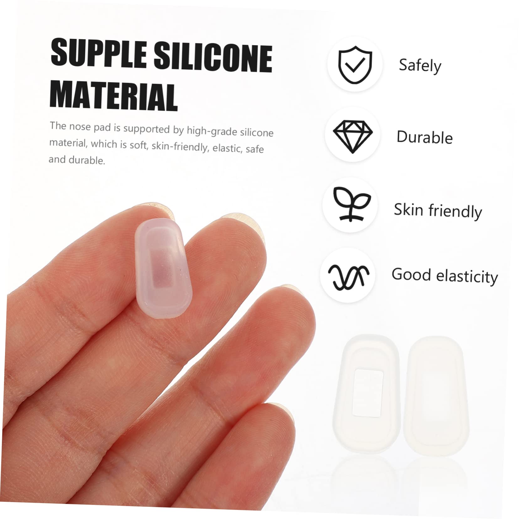 12 Pairs Silicone Nose Pads for Glasses - Anti-Slip Interchangeable Eyewear Nose Pads Replacement - Comfortable Soft Frame Accessories for Reading, Computer & Daily Use