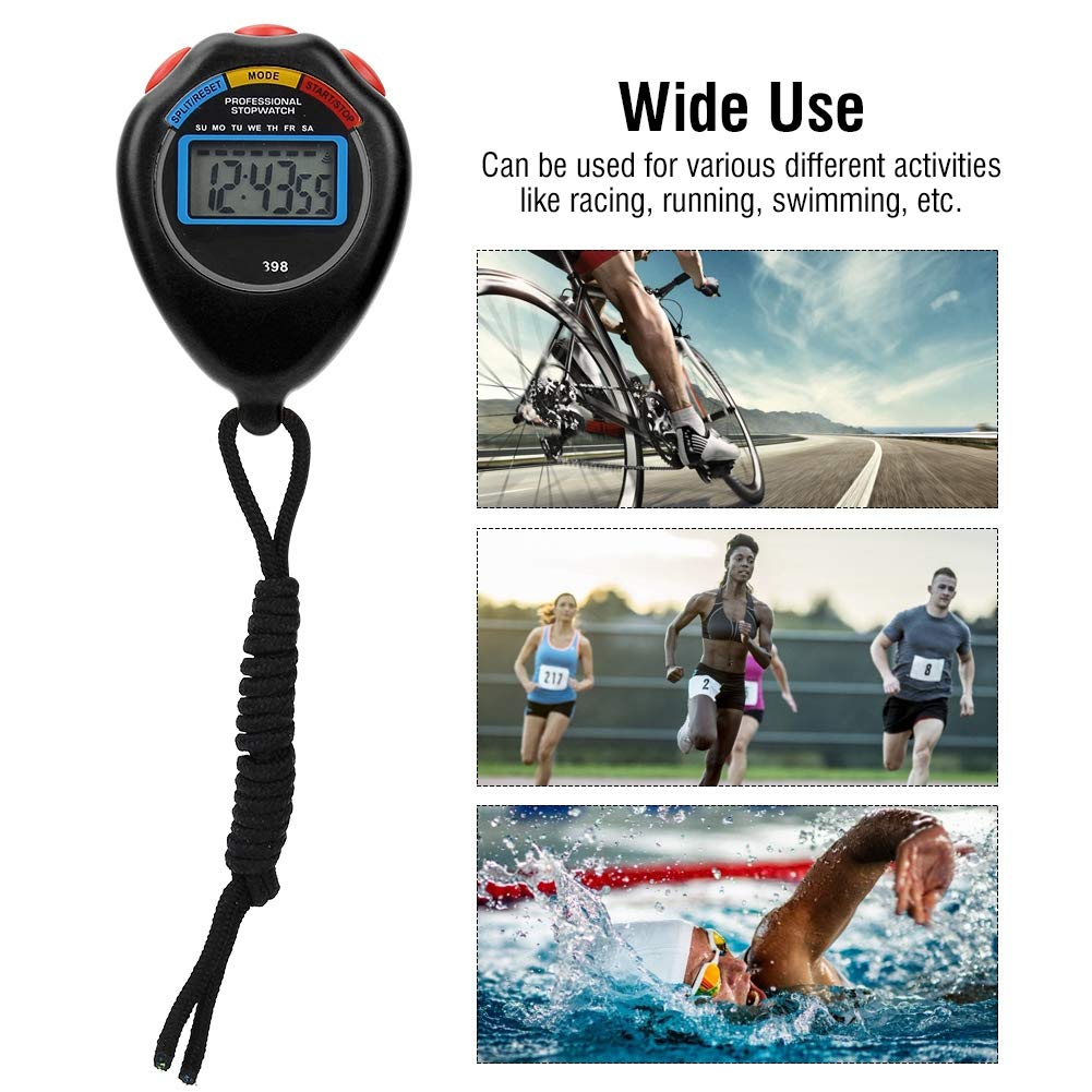 Professional Digital Stopwatch Timer - Sports Stopwatch with Large Display for Racing, Running, Swimming | Track Workouts, Training Sessions & Competition Timing