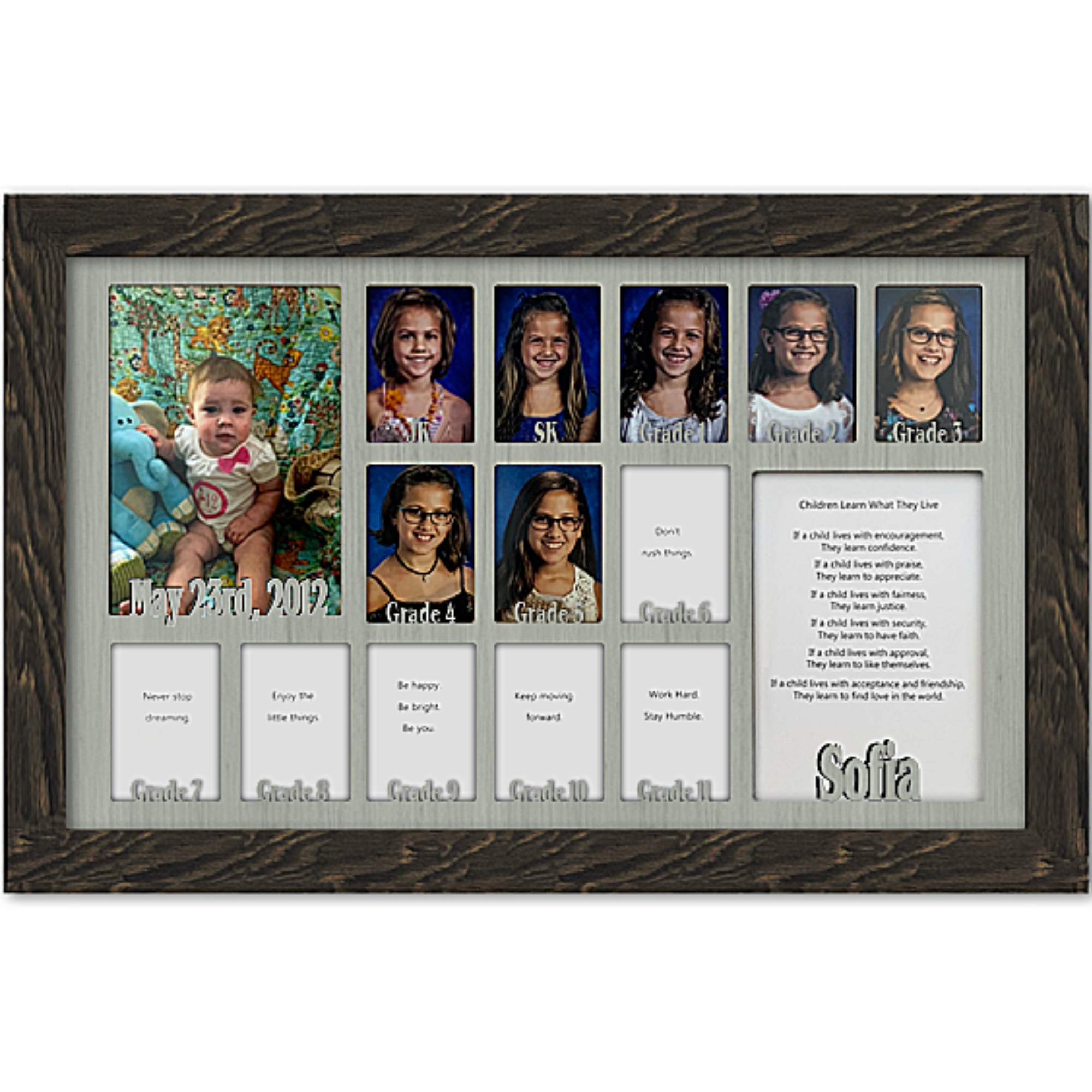 Personalized Northland School Years Picture Frame - Holds Twelve 2.5x3.5