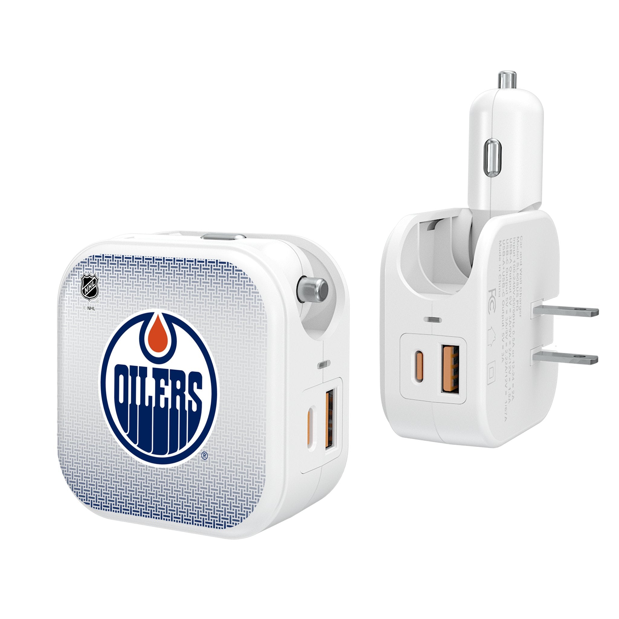 Edmonton Oilers 2-in-1 USB Charger - Fast Charging Cable for iPhone & Android - Perfect for Home, Office & Travel