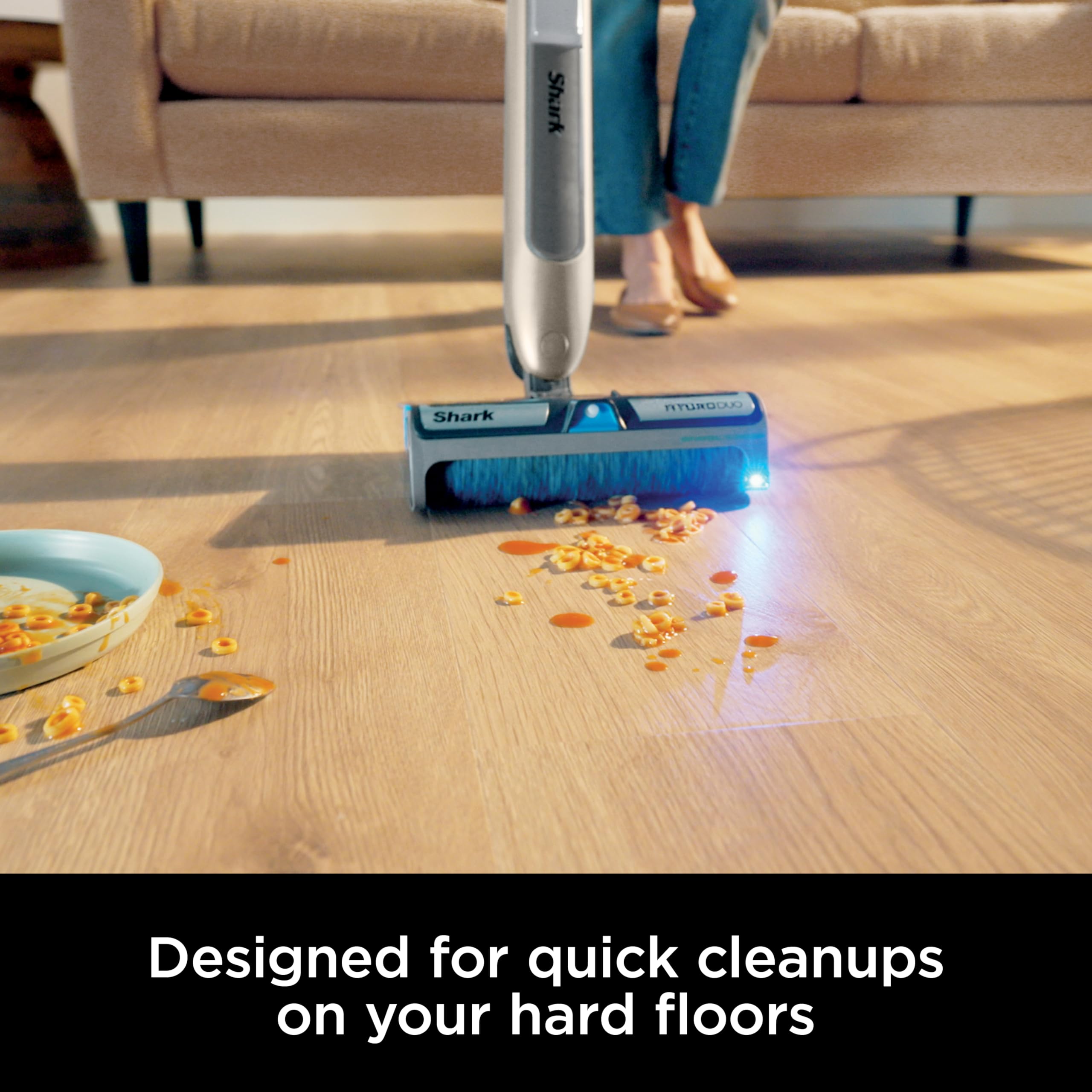 Shark HydroDuo Cordless Hard Floor Cleaning System with Dirt-Reveal Technology | Wet & Dry Debris Pickup | Mops & Scrubs Simultaneously | Works on Hardwood, Tile, Laminate & Stone Floors | Perfect for Daily Cleaning in Kitchens, Bathrooms & High-Traffic Areas | Stone Metallic WW201