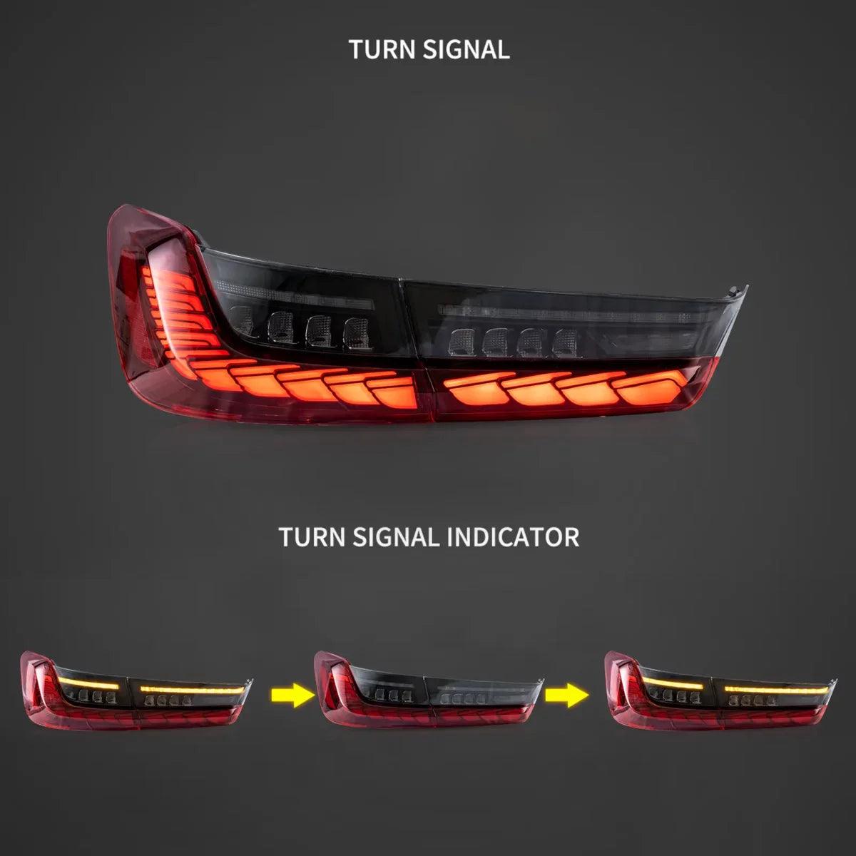 2018-2022 BMW 3 Series G20/G28/G80 LED Tail Lights Assembly with Sequential Turn Signals & Dynamic Welcome Light - Upgrade for Night Driving & Enhanced Visibility