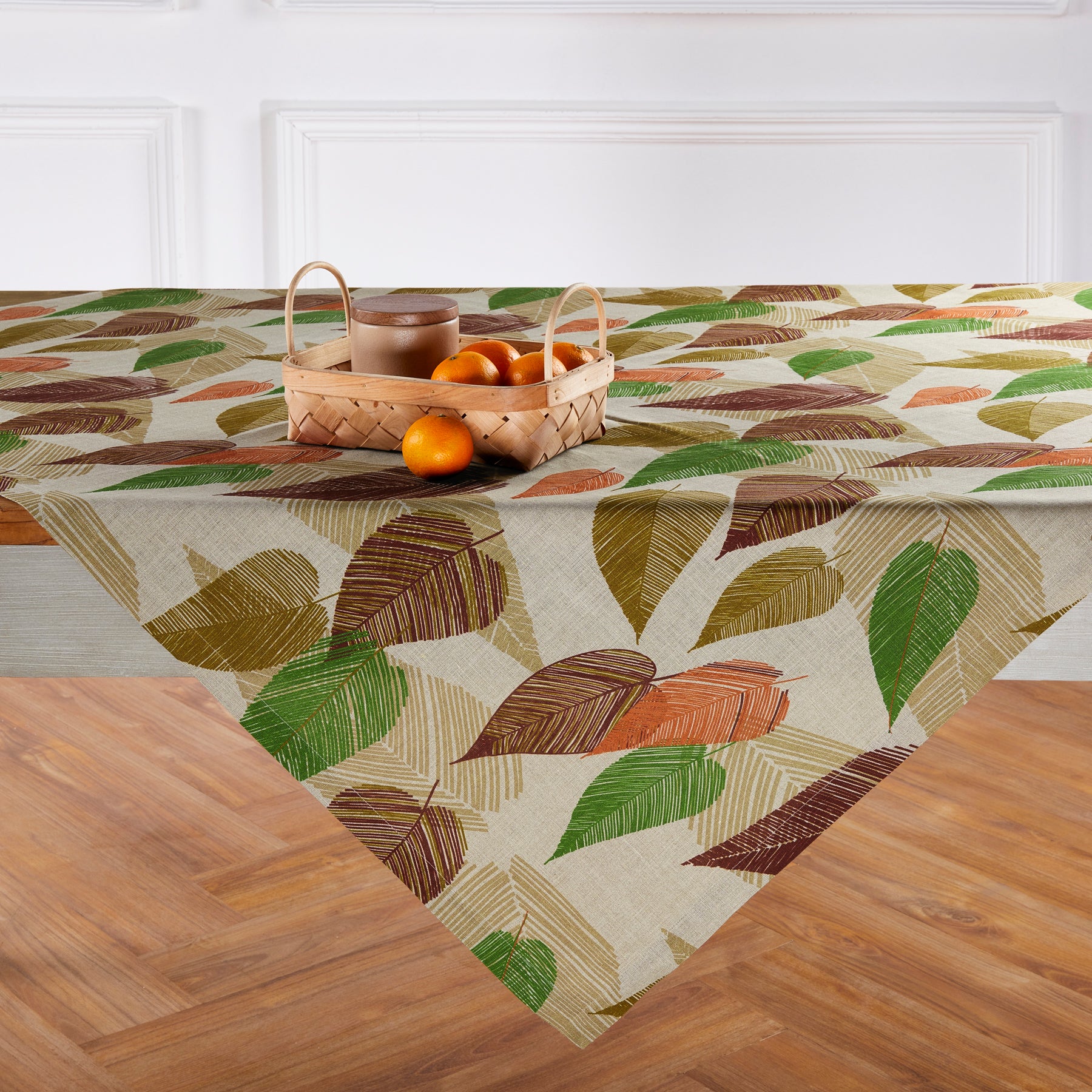 Falling Leaves Table Throw - Autumn Decorative Table Cover for Dining & Living Room - Perfect for Thanksgiving & Fall Home Decor