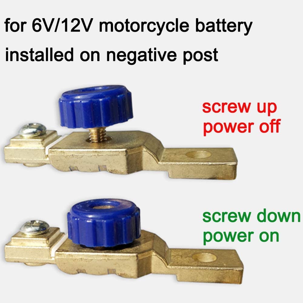 High Current Motorcycle Battery Cut Off Switch - Anti-Leakage Disconnect Terminal for Motorcycles, ATVs & Powersports - Perfect for Long-Term Storage & Winterizing Vehicles