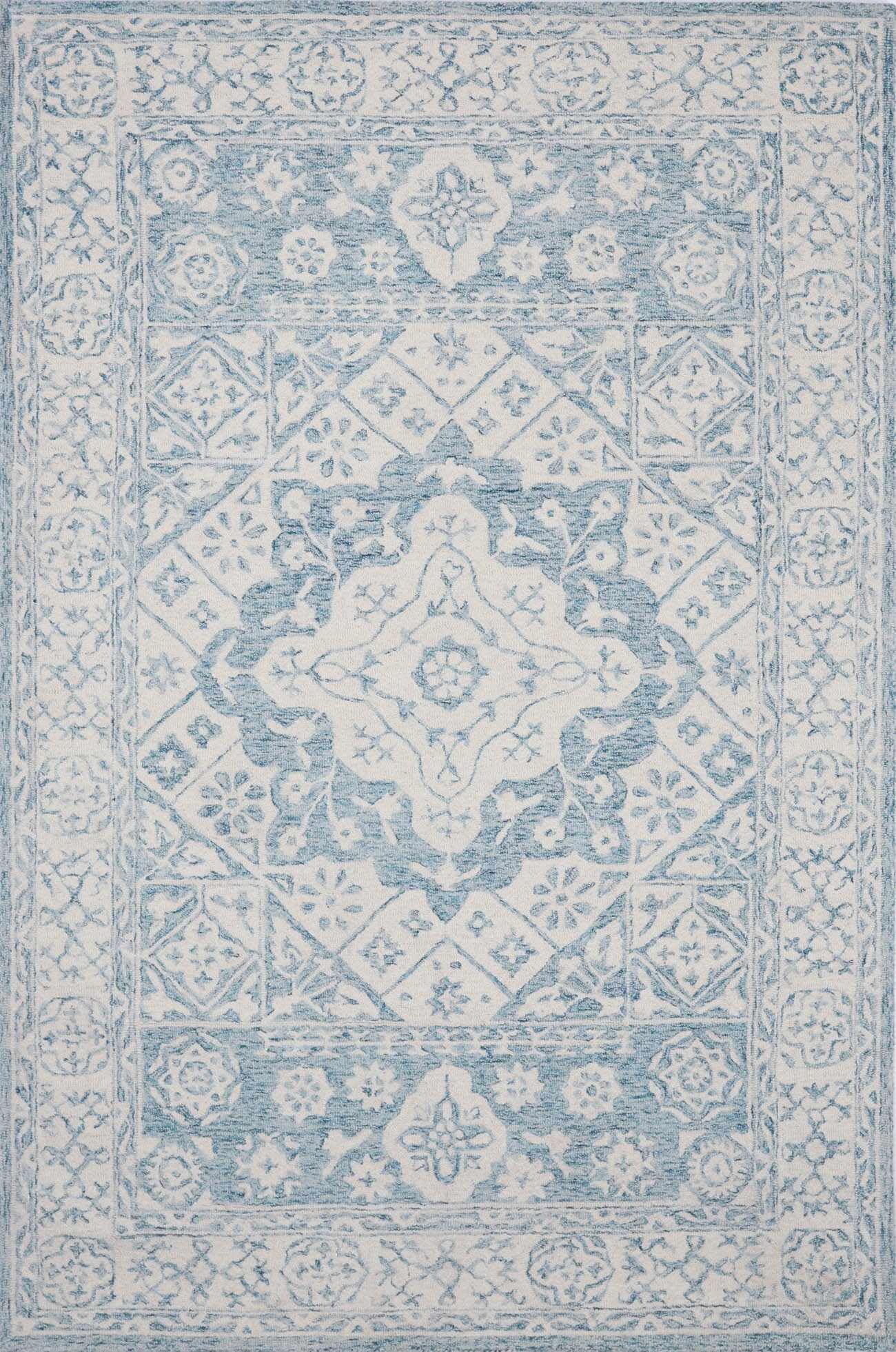 Premium Hauteloom Devine Wool Runner Rug - Traditional Blue & Ivory 2'6