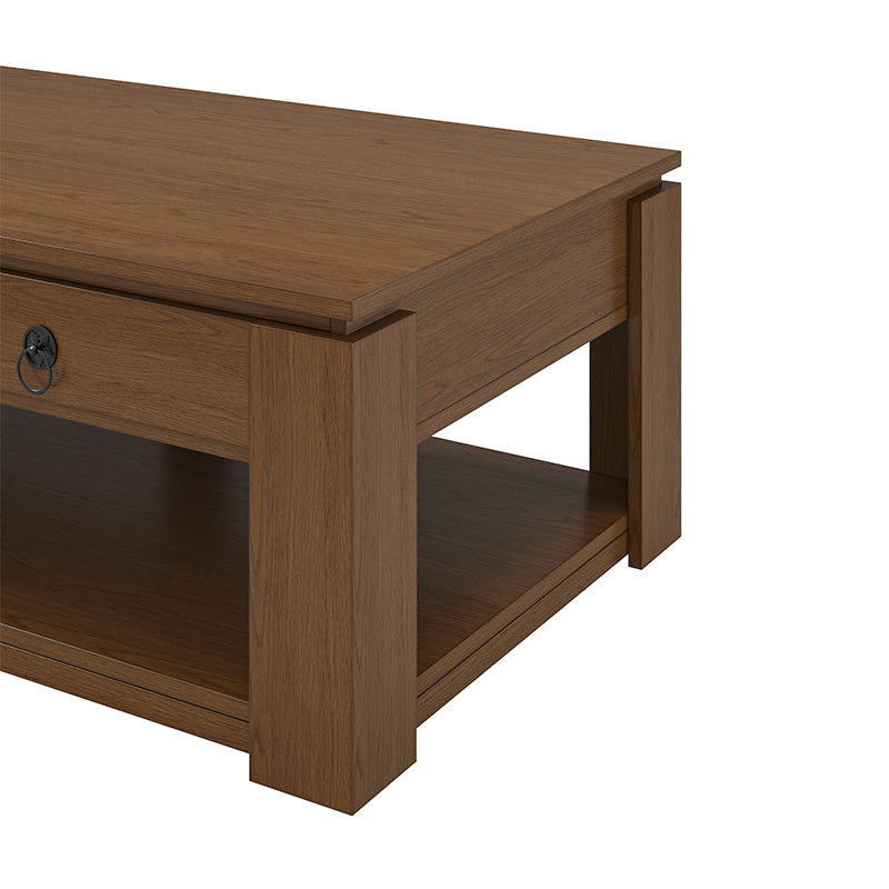 Modern Farmhouse Coffee Table with Solid Wood Legs - Rustic Chic Living Room Centerpiece for Home Decor & Cozy Gatherings