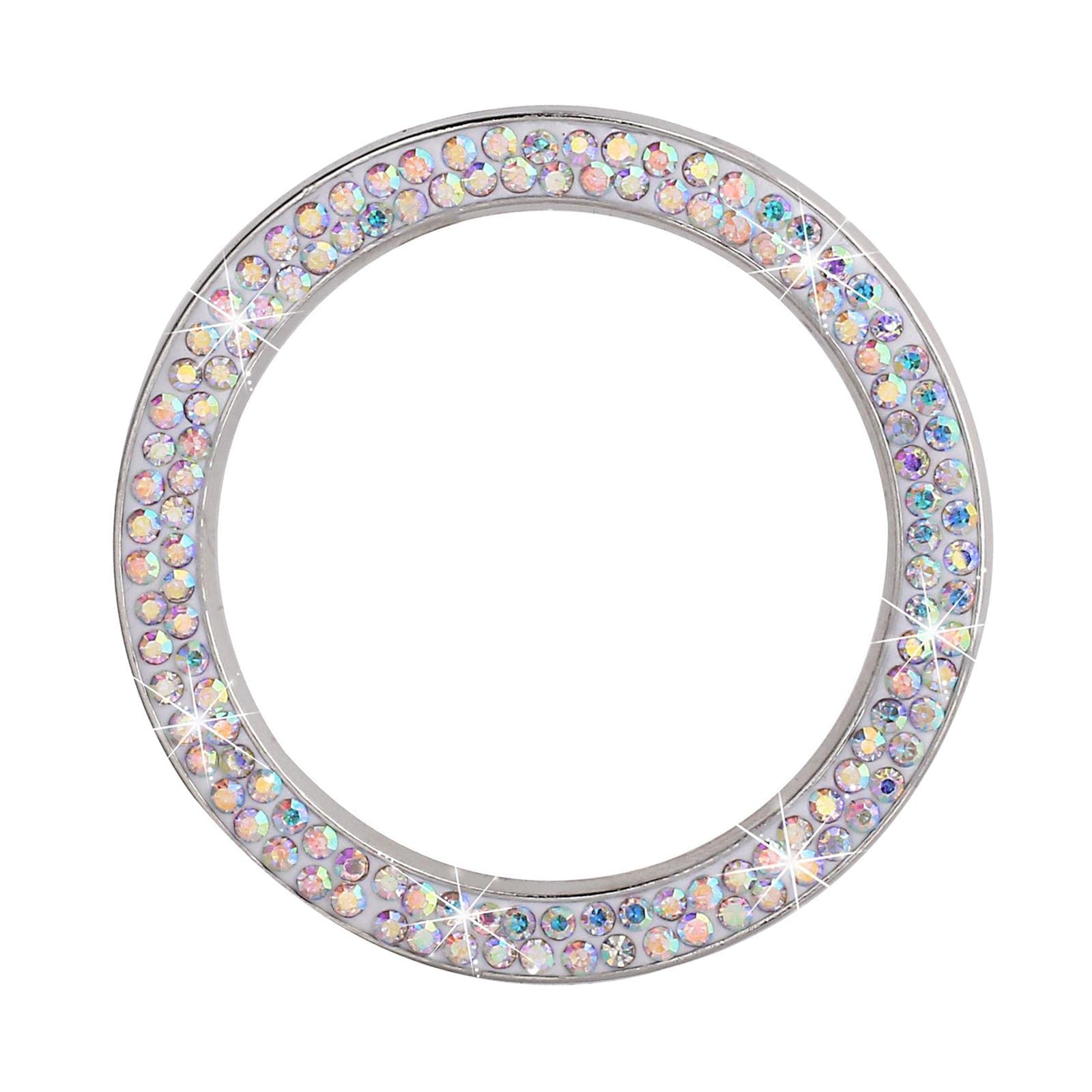 Prettyia Crystal Car Sticker Ring - Diamond Rhinestone Emblem Decal for Auto Start Button & Vehicle Decor - Multicolor Bling Accessory - Perfect for Car Interior Customization & Personalization