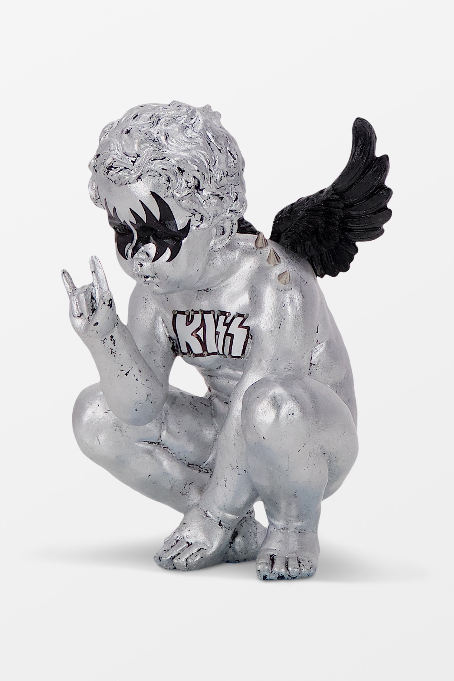 Jimmie Martin Kiss Naughty Angel Wall Art - Gothic Home Decor for Living Room, Bedroom & Office - Unique Dark Aesthetic Painting for Modern Interiors
