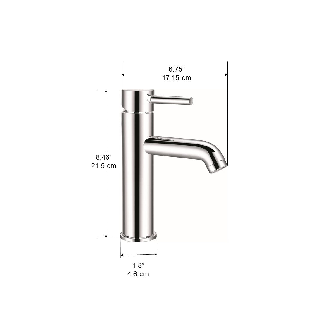 Argenta Single Lever Bathroom Faucet - Modern Chrome Bath Sink Faucet for Vanity, Powder Room & Guest Bath - Easy Installation & Durable Design