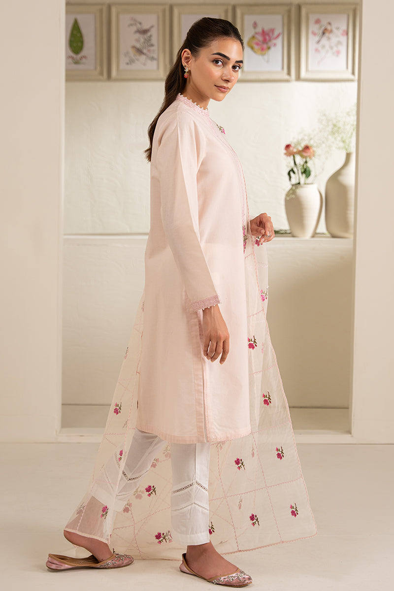 BLUSH BLOSSOM 2-Piece Set (Shirt & Dupatta) - Elegant Women's Ethnic Outfit for Weddings, Parties & Festive Occasions