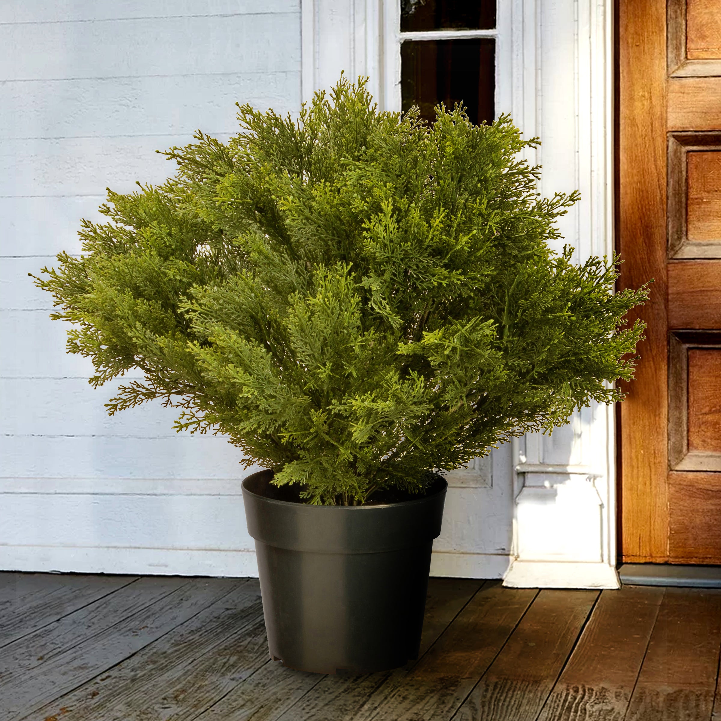 26 Inch Artificial Cedar Topiary Tree - Realistic Indoor/Outdoor Decorative Plant for Home, Office, and Garden Decor
