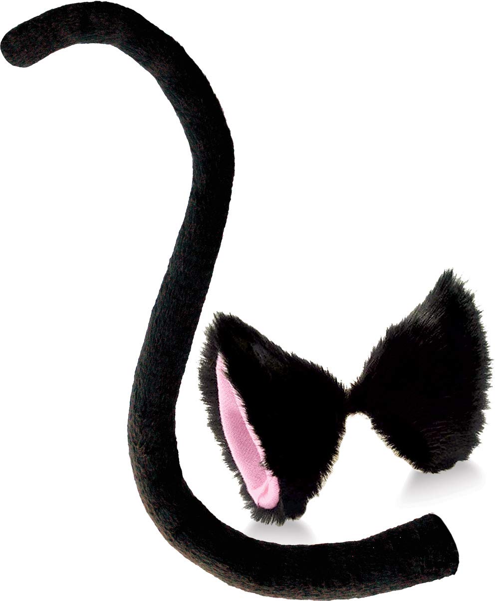 OLYPHAN Black Cat Ears Hair Clips - Anime Cosplay Accessories for Women, Lolita Costume Hairpins with Long Tail, Cute Neko Halloween Hair Accessories for Cosplay, Anime Conventions and Themed Parties