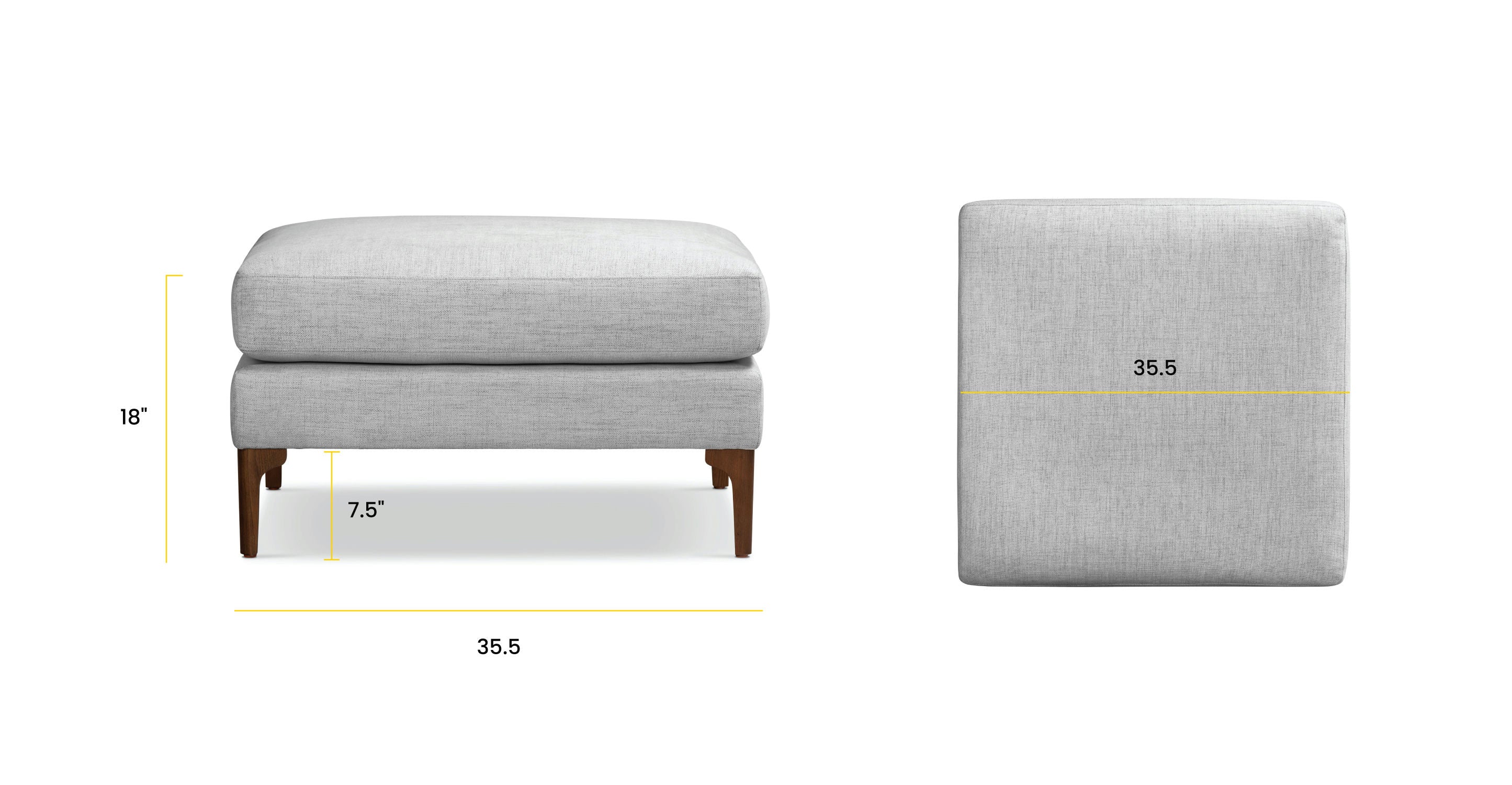 Mateo Fabric Ottoman - Modern Storage Footrest Pouf, Soft Upholstered Bench for Living Room, Bedroom & Nursery - Perfect for Extra Seating, Relaxing & Home Decor