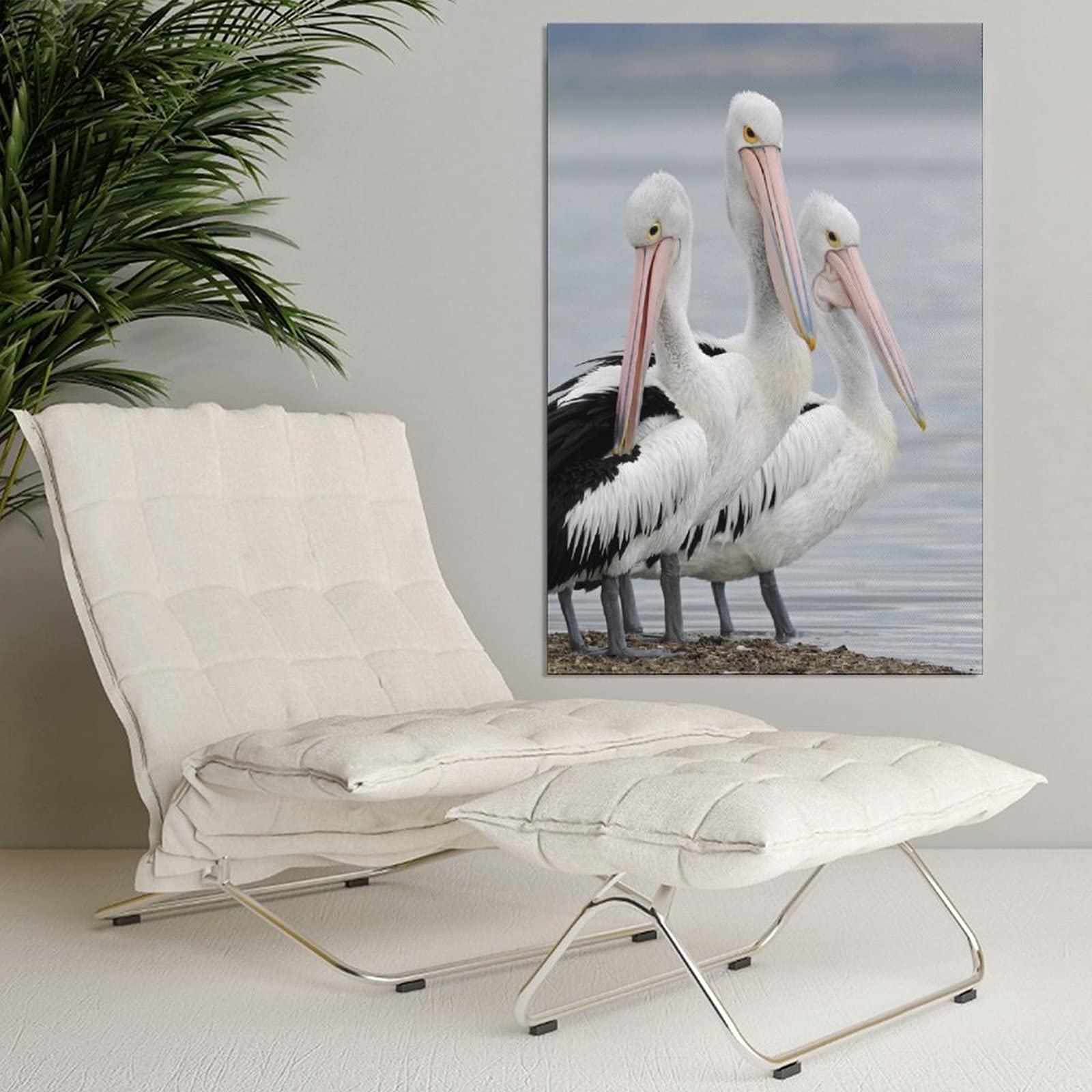 Great White Pelican & Toucan Canvas Wall Art - Premium Bird Painting Poster for Living Room, Bedroom & Office Decor - Perfect Gift for Nature Lovers & Home Decoration