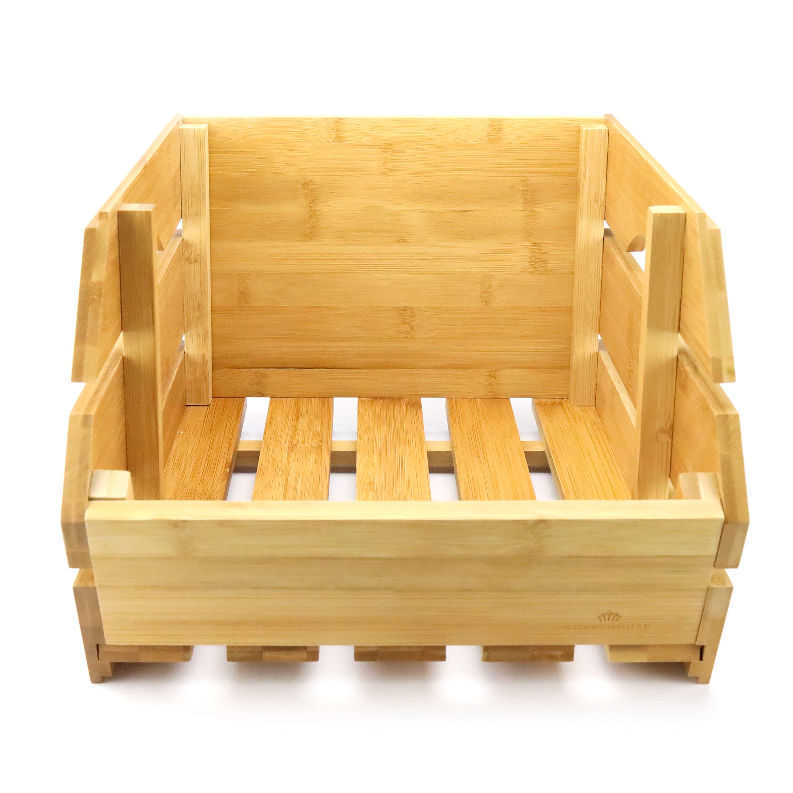 RoyalHouse Bamboo Fruit Bowl - Eco-Friendly Kitchen Countertop Storage for Fruits & Vegetables, Natural Bamboo Serving Basket - Perfect for Dining Table, Kitchen Counter, or Party Snack Display