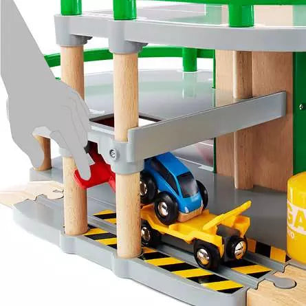 BRIO Wooden Parking Garage Toy for Kids - Interactive Play Set with Elevator & Cars - Perfect for Toddlers & Preschoolers | Pretend Play, Gift Idea, Birthday Present