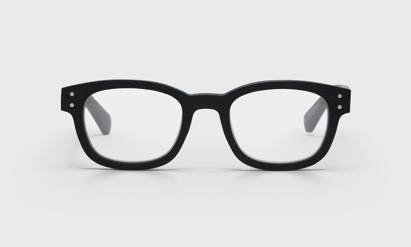 Biff Narrow Color 00 Matte Black Woodgrain Eyeglass Frames - Lightweight & Stylish for Men & Women - Perfect for Reading, Work & Everyday Wear