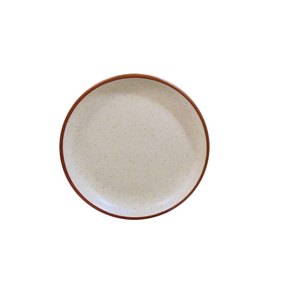 Della Terra 4-Piece Salad Plate Set in Beige & Brown - Elegant Dinnerware for Everyday Meals, Entertaining & Special Occasions