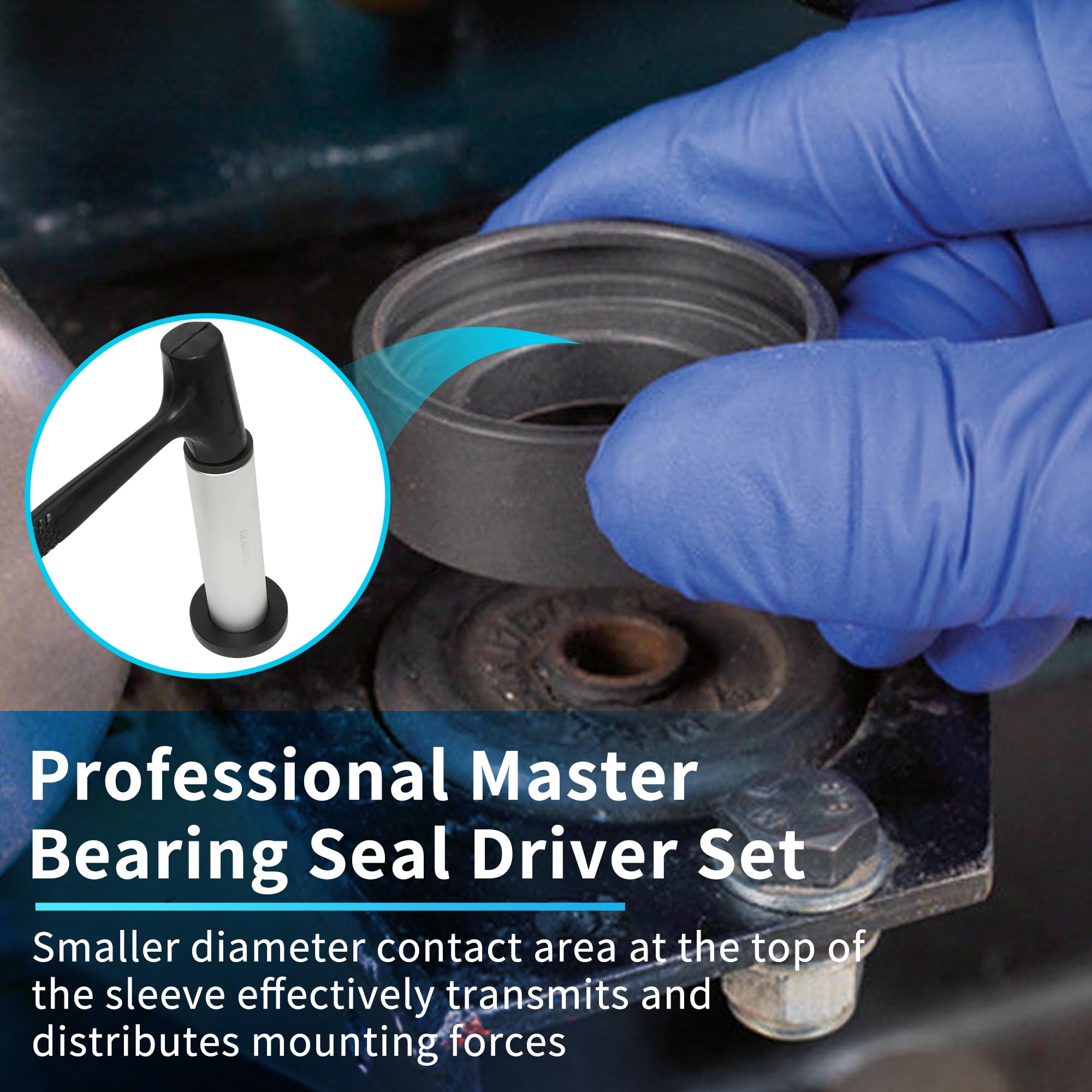 37 Pcs Sealed Bearing Mounting Kit - Professional Bearing & Oil Seal Installation Tool Set for Automotive, Industrial & DIY Repairs - Perfect for Wheel Bearings, Transmission & Engine Maintenance