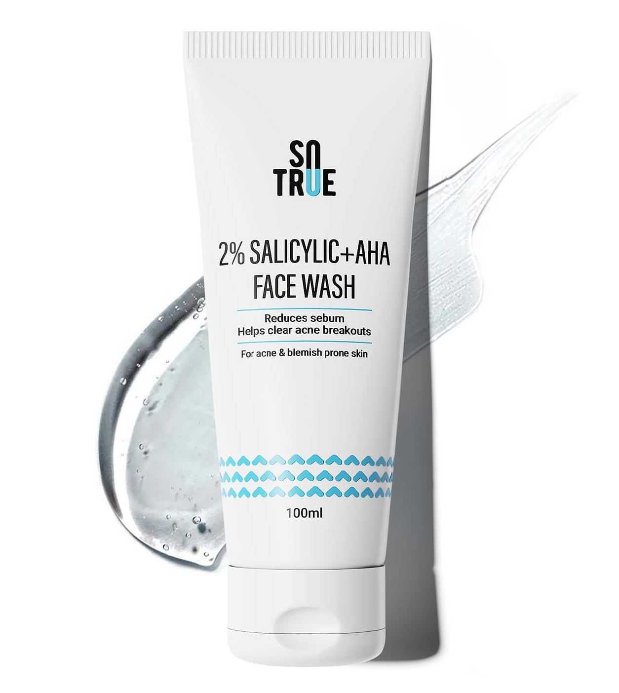 Sotrue 2% Salicylic Acid & AHA Acne Face Wash for Clear Skin - 100ml | Reduces Pimples, Excess Oil & Breakouts | Gentle Exfoliating Cleanser for All Skin Types | Perfect for Daily Skincare & Acne-Prone Skin