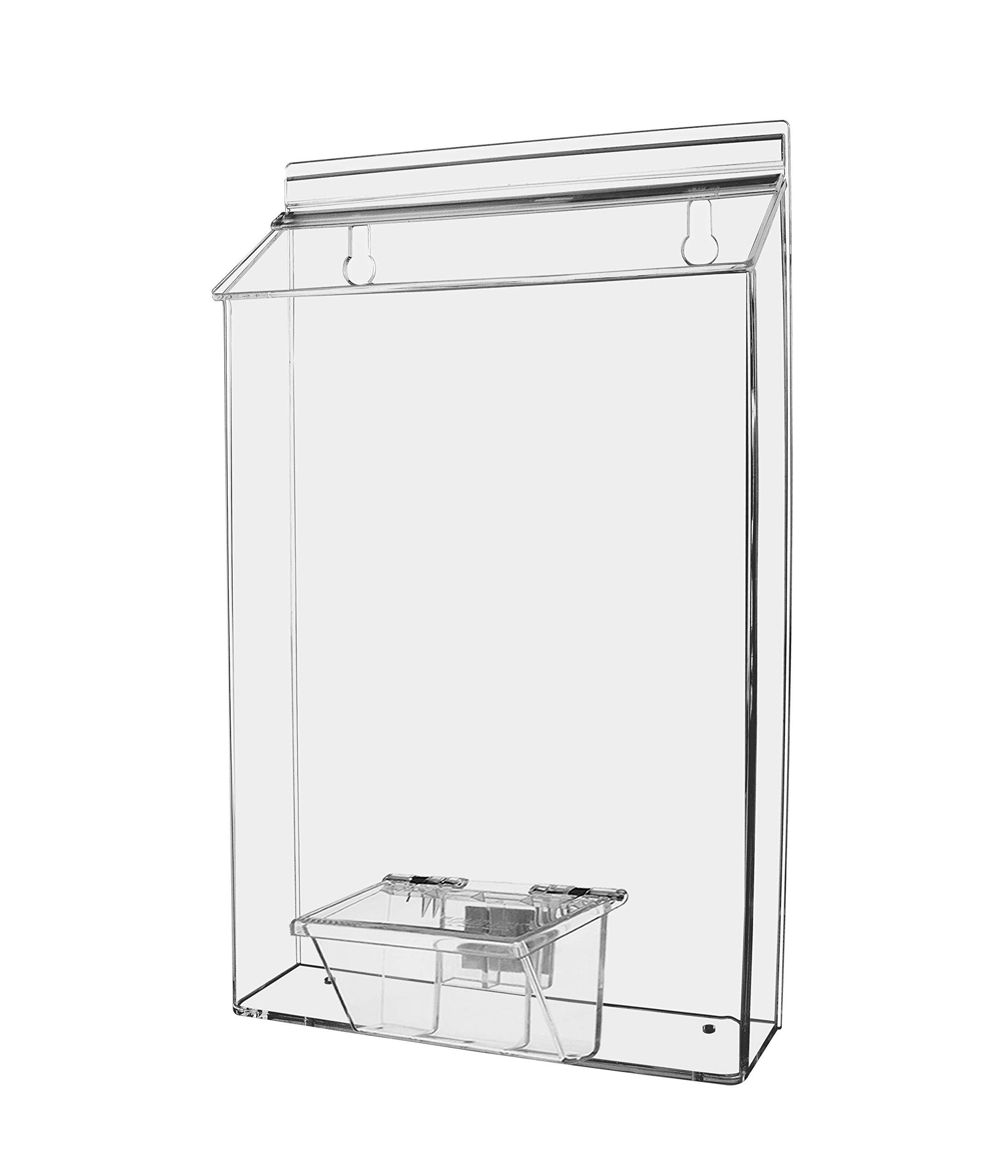 8.5x11 Inch Acrylic Brochure Holders with Business Card Slot - Wall Mount Tri-Fold Pamphlet Display for Menus, Guides & Printed Materials - Pack of 4 Multi-Slot Organizers (Perfect for Restaurants, Hotels & Trade Show Displays)