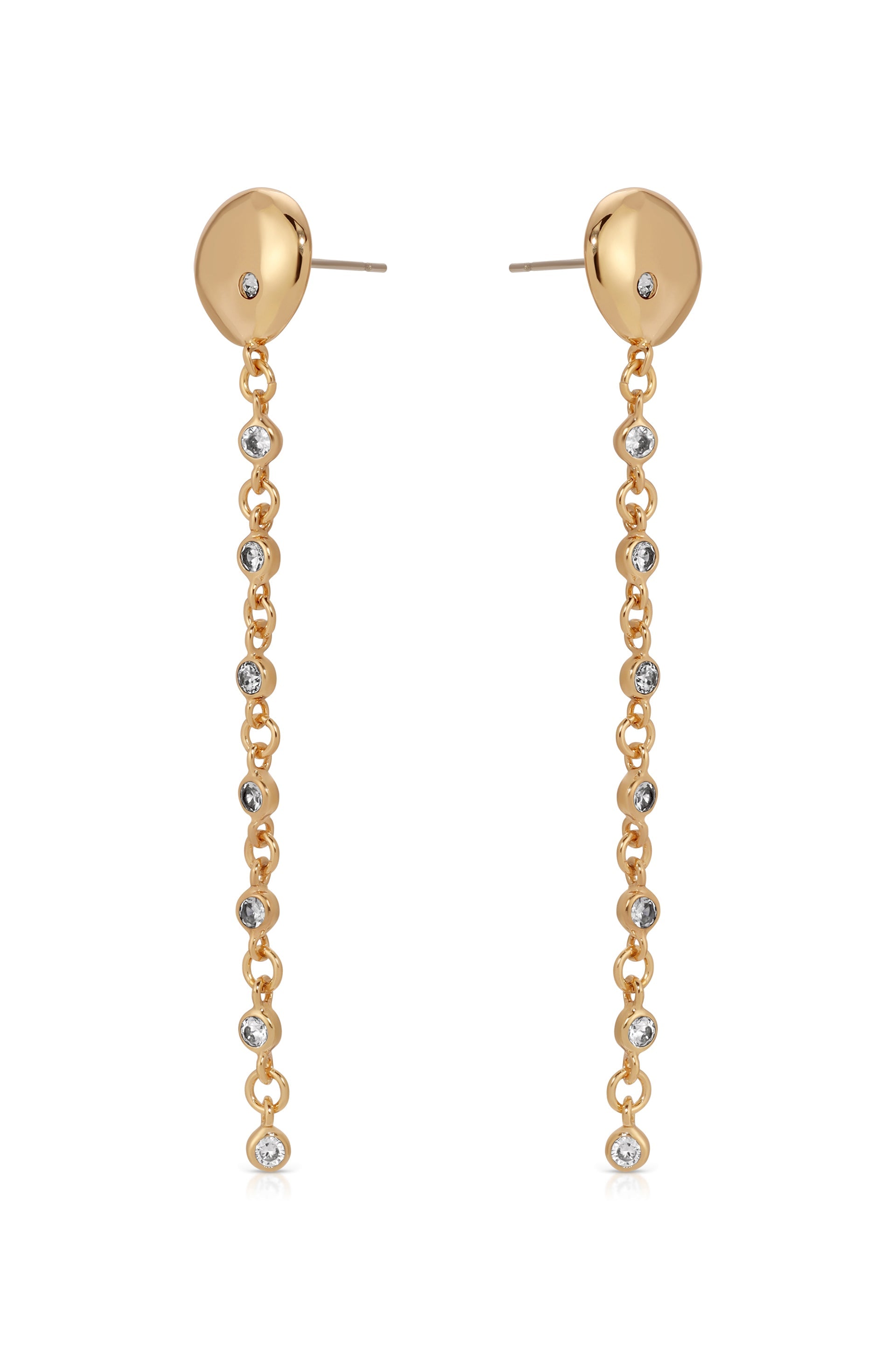 Polished Pebble Linear Chain Earrings - Elegant Minimalist Dangle Earrings for Women | Perfect for Casual Wear, Office, and Evening Outfits