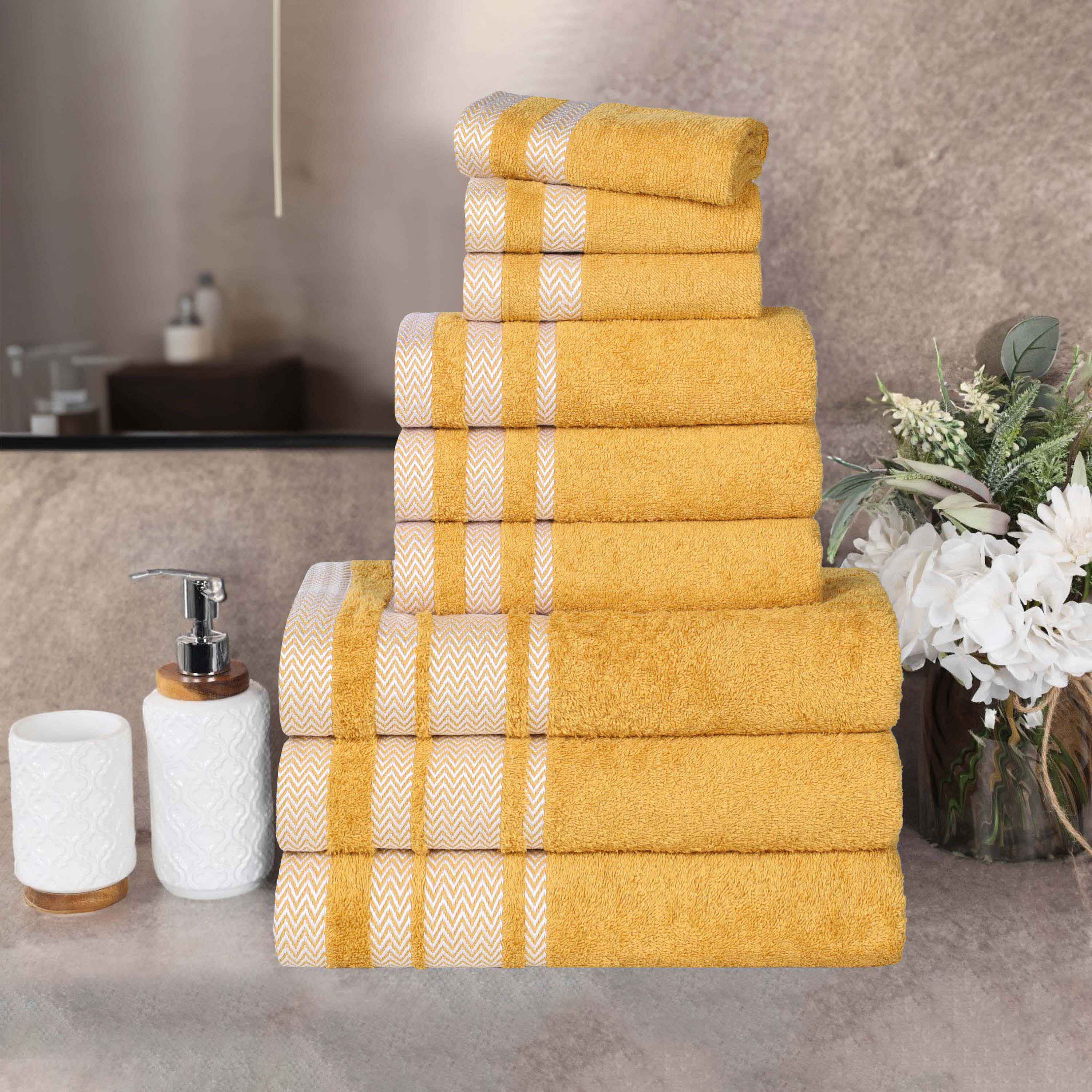 Premium 9-Piece Cotton Towel Set - Medium Weight, Soft & Absorbent Bath Towels for Spa, Gym, and Everyday Use - Hays Brand