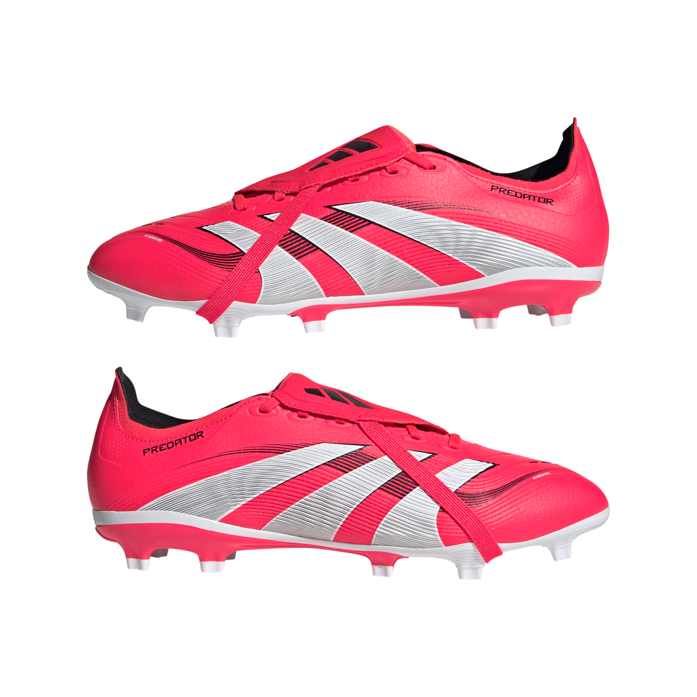 Adidas Predator League FG Soccer Cleats for Men - Fold Over Tongue Football Shoes in Lucid Red/White/Core Black | Perfect for Artificial Grass & Competitive Matches