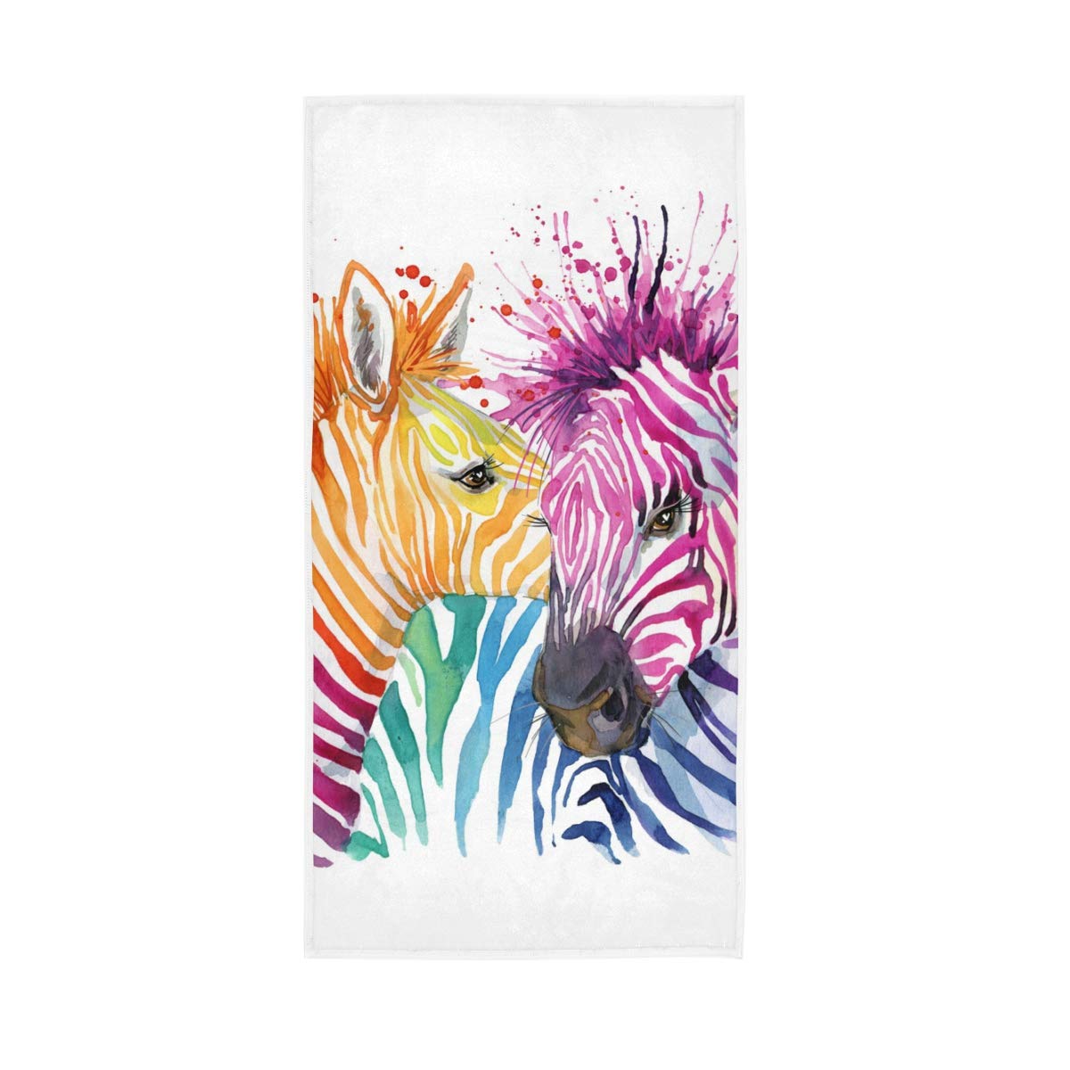 Soft Absorbent Hand Towels - Cute Zebra Watercolor Wild Animals African Nature Design for Bathroom, Kitchen, Gym & Travel | Decorative Small Towels for Home, Workout & Outdoor Activities