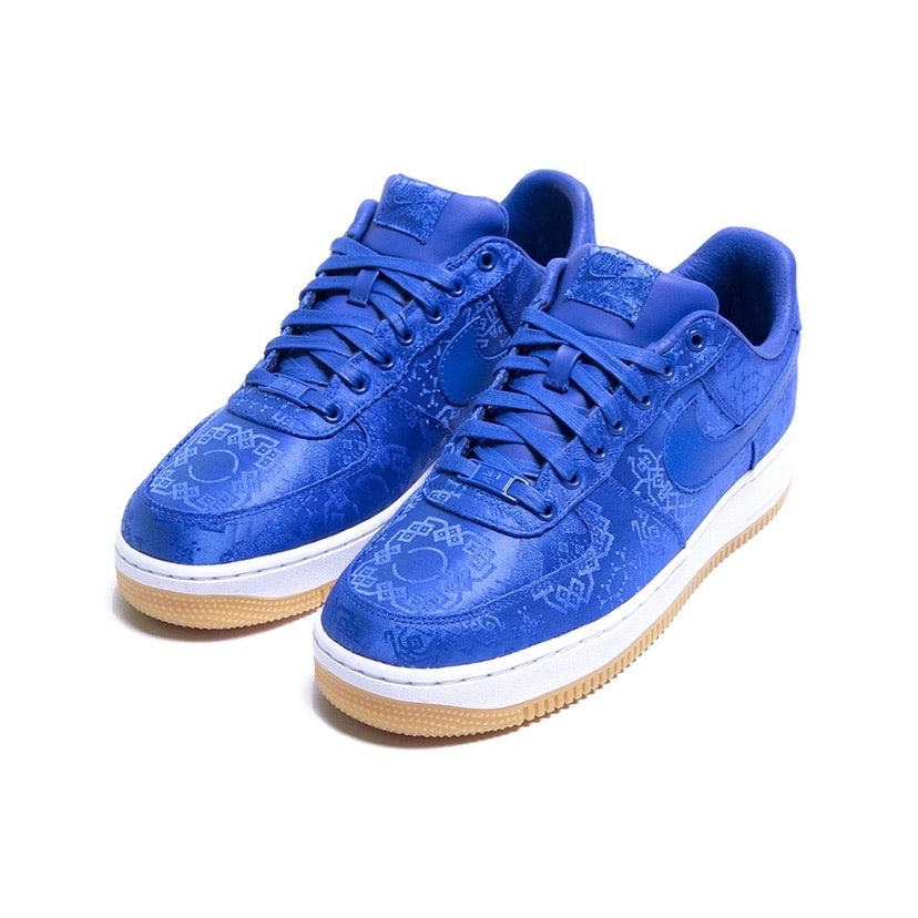 CLOT x Nike Air Force 1 Premium Sneakers - Game Royal White Colorway - Limited Edition Collaboration - Perfect for Streetwear & Sneaker Collectors