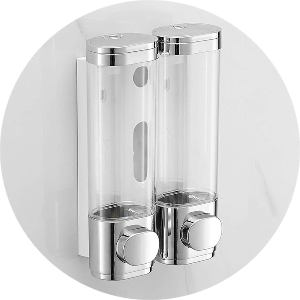 Wall-Mounted 300ml Manual Soap Dispenser for Bathroom - Transparent Hand Sanitizer & Shampoo Dispenser with Press Pump (600ml, Color D) - Perfect for Showers, Kitchens, and Public Restrooms