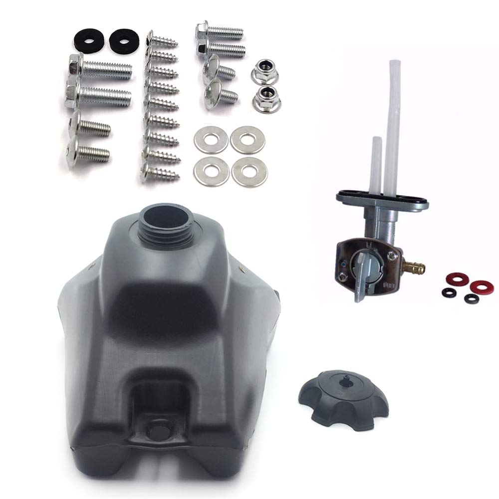 XKMT XH6011 3.5L Gas Fuel Tank with Petcock Switch & Fairing Panel Bolts - Compatible with CRF50 & Pit Bikes for Off-Road and Trail Riding