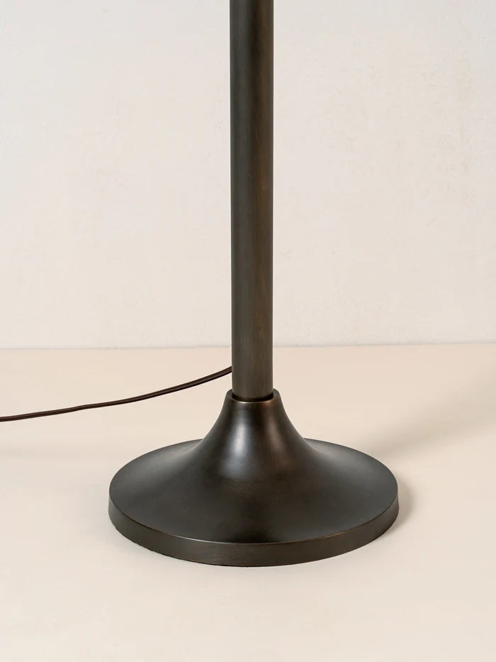 Ottino Bronze and Linen Floor Lamp - Modern Industrial Style Lighting for Living Room, Bedroom, or Office Decor