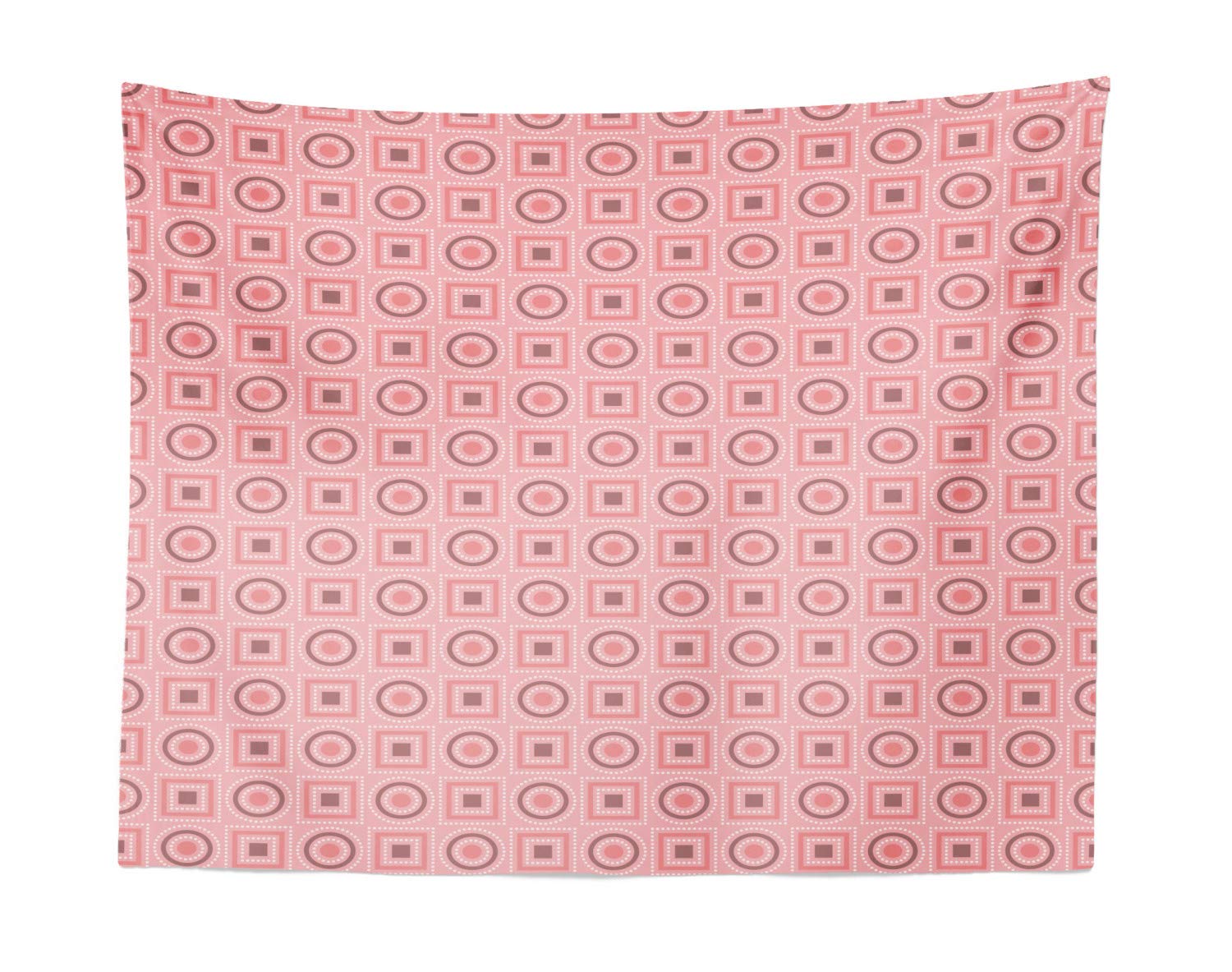 Ambesonne Geometric Tapestry Wall Art - Intricate Shapes & Dots Design - 28x23 Inch Mauve Taupe Pink Fabric Wall Hanging for Bedroom, Living Room, Dorm Decor | Perfect for Boho Chic Home, College Dorm Aesthetic & Instagrammable Backgrounds
