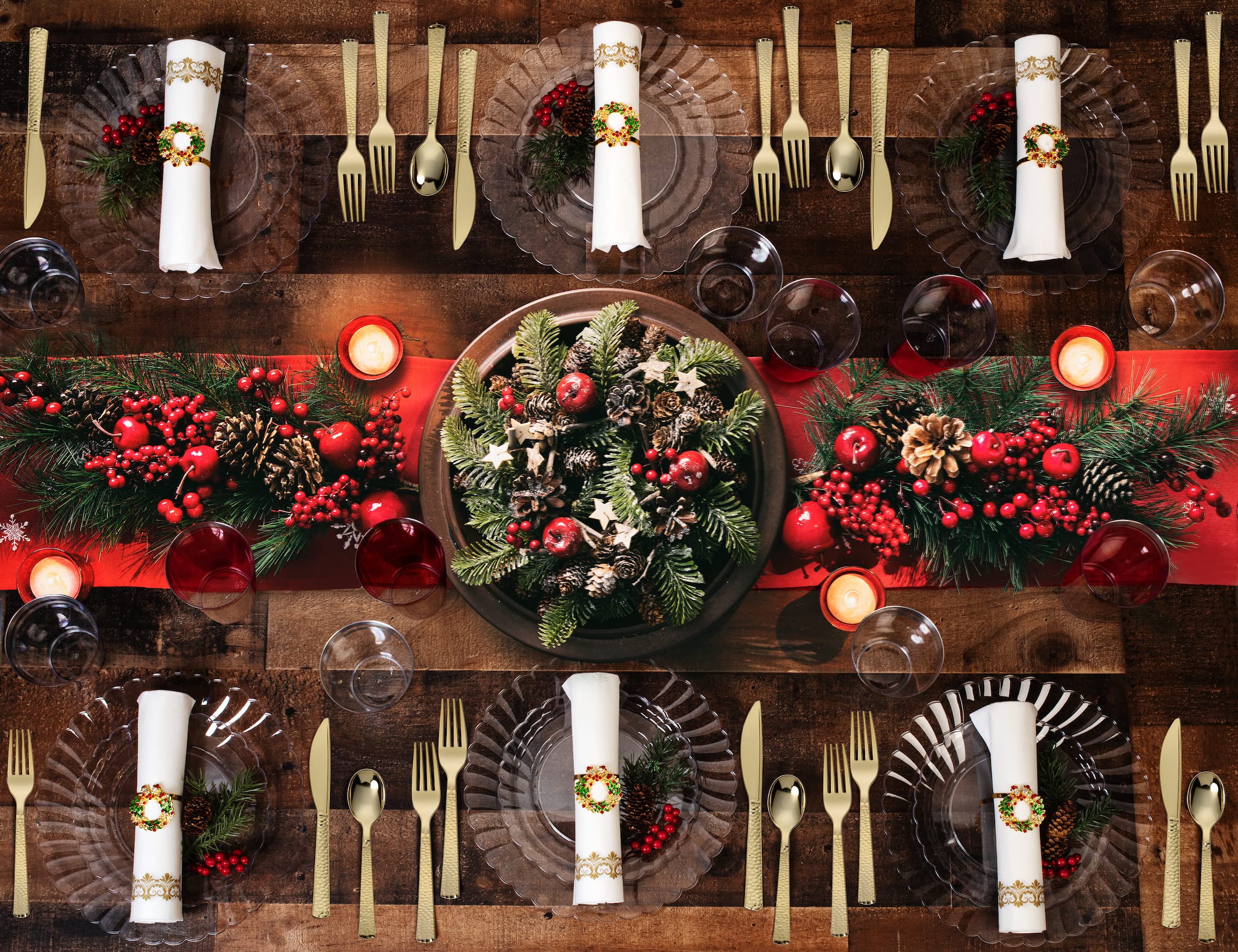 300-Piece Gold Plastic Cutlery Set - Elegant Metallic Silverware with Hammered Finish (75 Spoons, 75 Knives, 150 Forks) - Perfect for Weddings, Parties, and Special Events