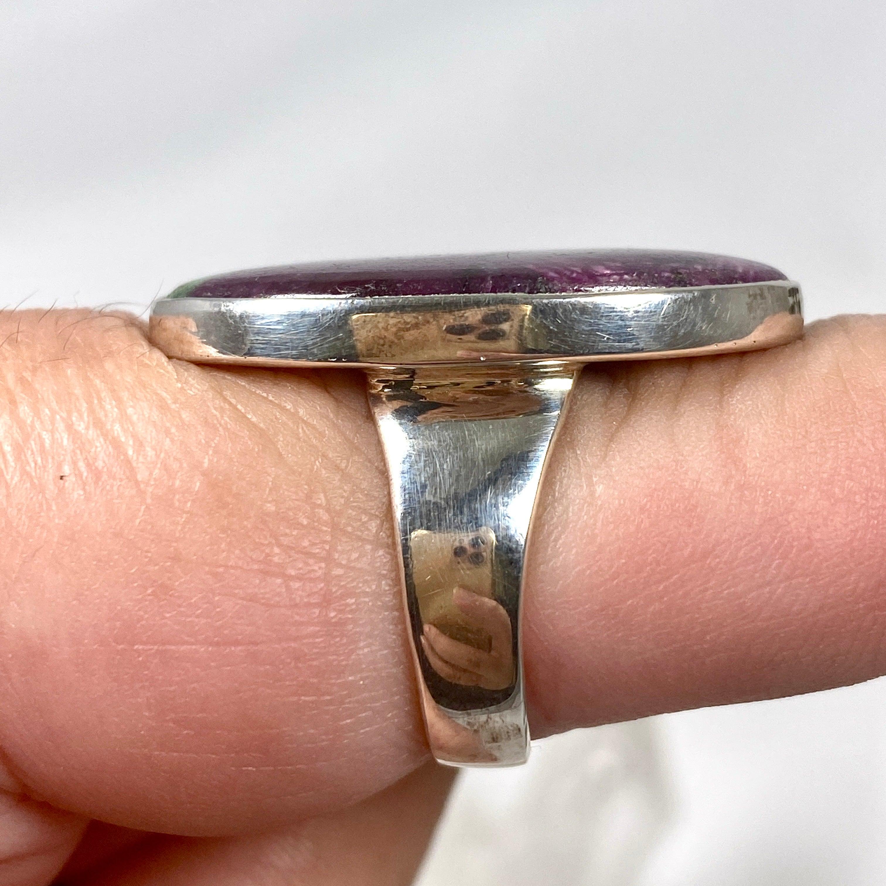 Natural Ruby in Zoisite Oval Ring - Size 9 - KRGJ2442 - Elegant Jewelry for Women, Perfect for Weddings, Parties & Special Occasions