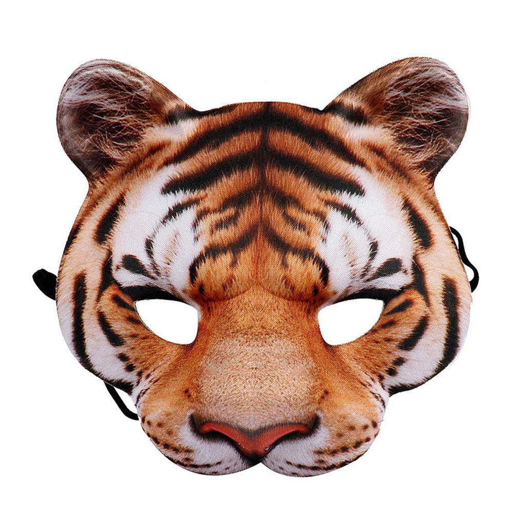 MANMAOHE Halloween Tiger Half Face Mask - Realistic Animal Costume Mask for Halloween, Carnival & Masquerade Parties | Perfect for Cosplay, Costume Events & Themed Celebrations
