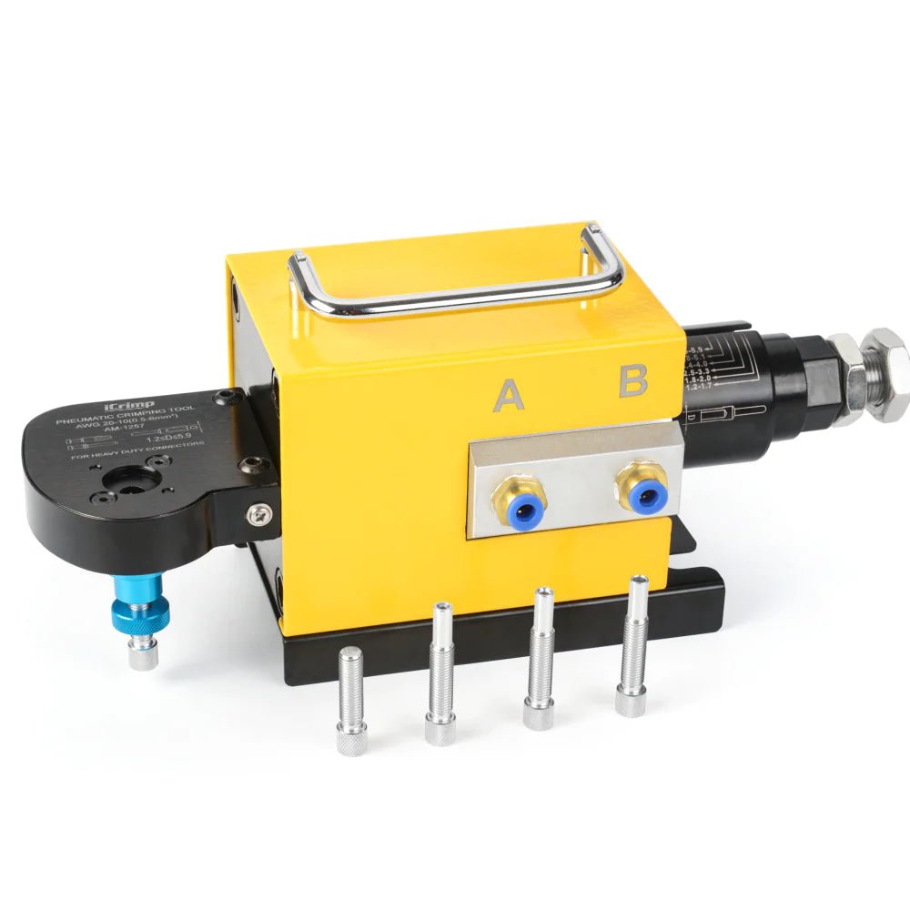 AM 1257 Pneumatic Crimping Tool for AWG20-10 Solid & Heavy Duty Contacts | Professional Wire Terminal Crimper for Electrical Work & Industrial Applications