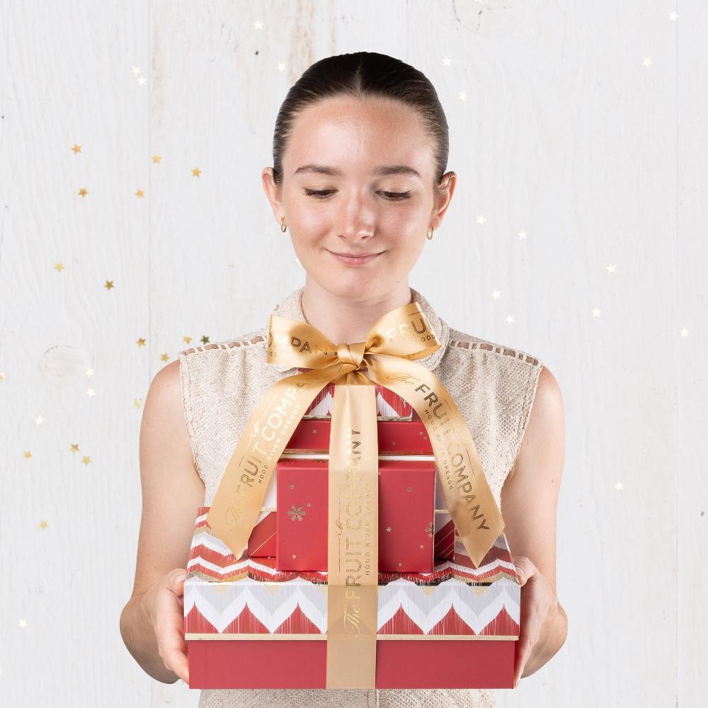 Holiday Gift Tower - Premium 3-Tier Christmas Present Box Set for Festive Gifting | Perfect for Holiday Parties, Secret Santa & Corporate Gifts