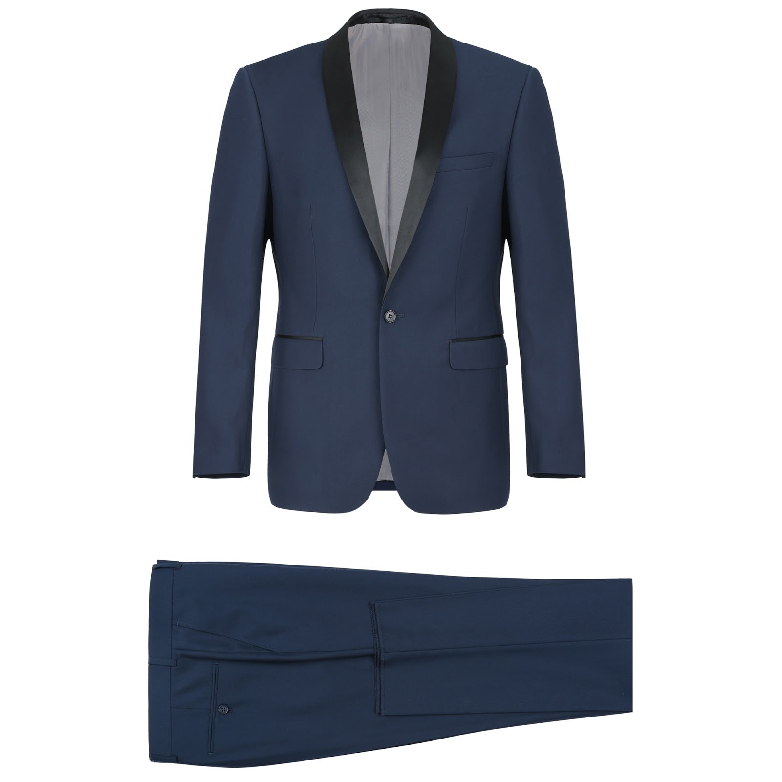 Alessandro Vitello by Renoir 2-Piece Slim Fit Shawl Lapel Tuxedo Suit - Perfect for Weddings, Prom & Formal Events | Premium Italian Wool Blend