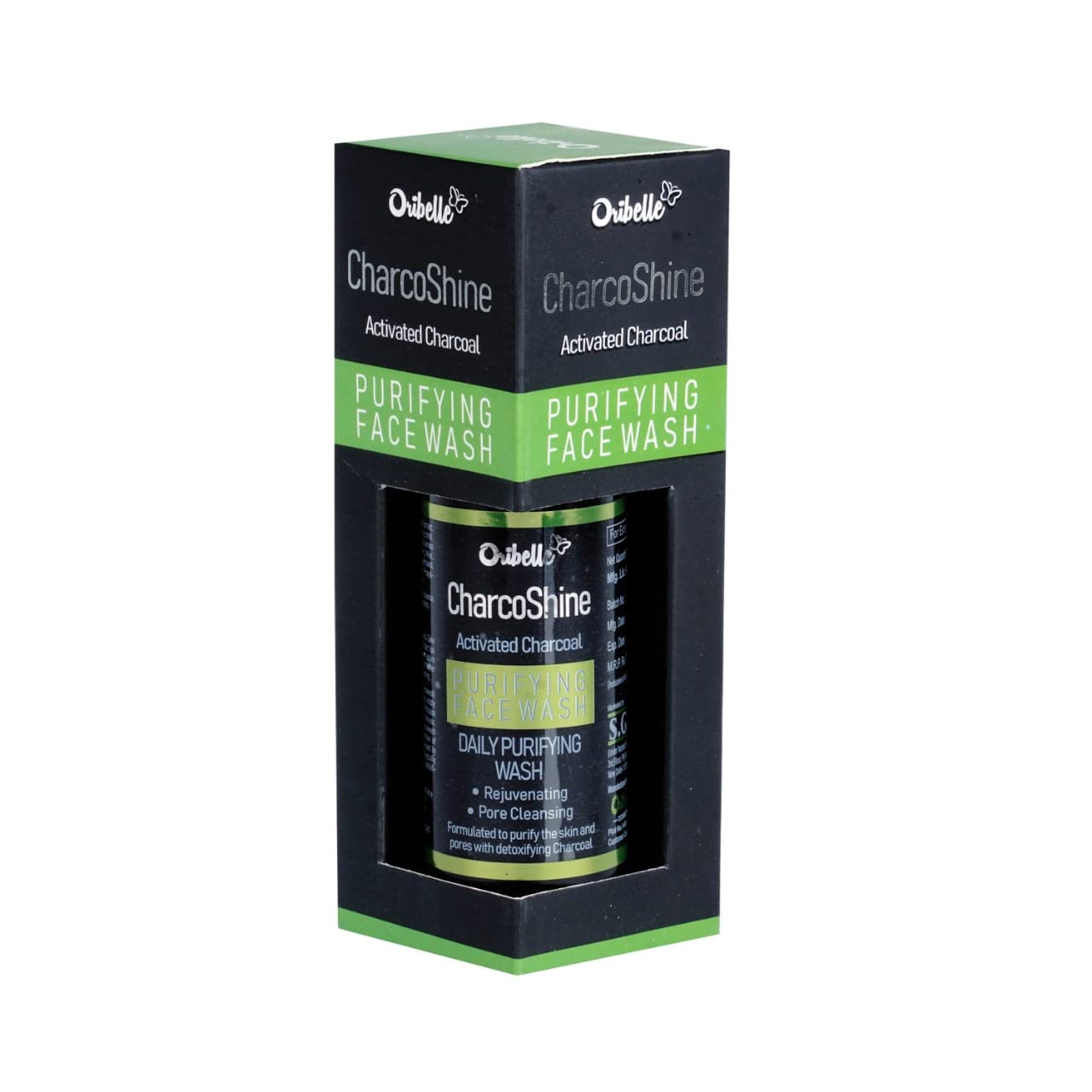Charcoshine Activated Charcoal Face Wash - Deep Cleansing & Detoxifying, Paraben & Sulfate Free - Perfect for Oily, Acne-Prone Skin & Daily Skincare Routine