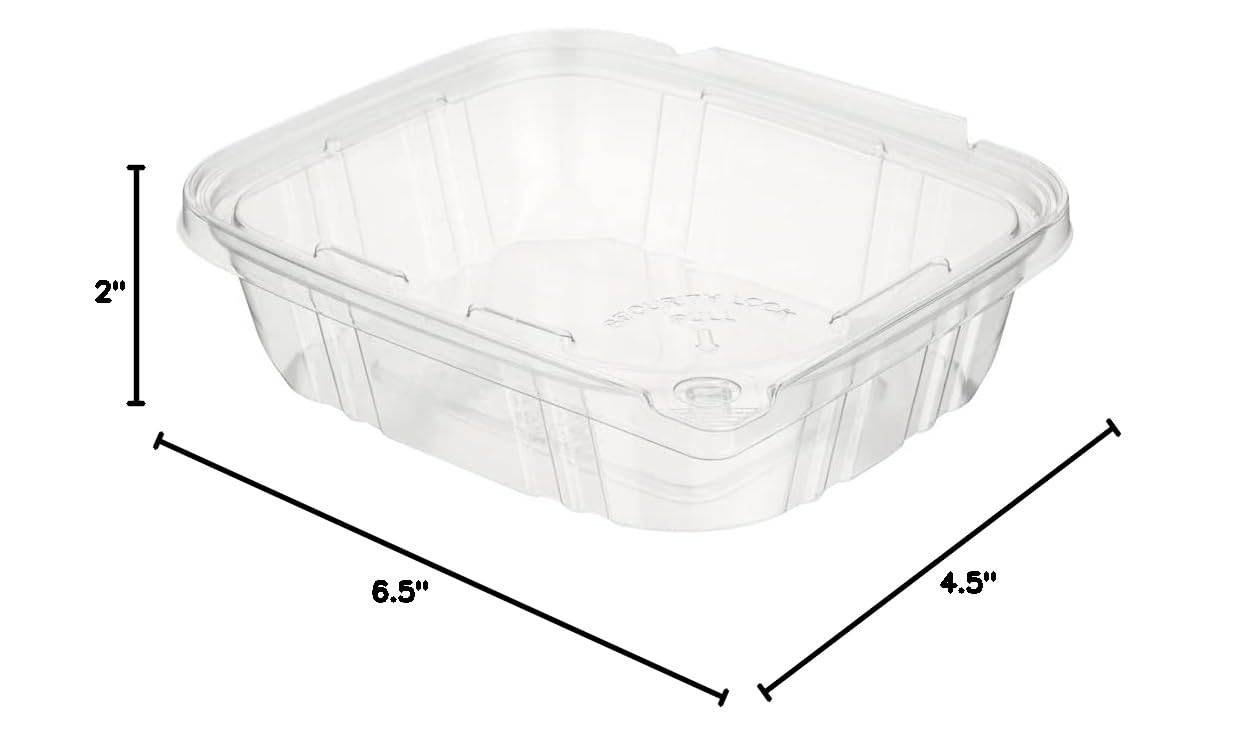 Restaurantware Tamper Tek 24oz (100 Pack) Clear Plastic Take Out Containers with Hinged Lid - Tamper-Evident, Freezable, Disposable Meal Prep Containers for Deli, Lunches, Catering & Food Storage