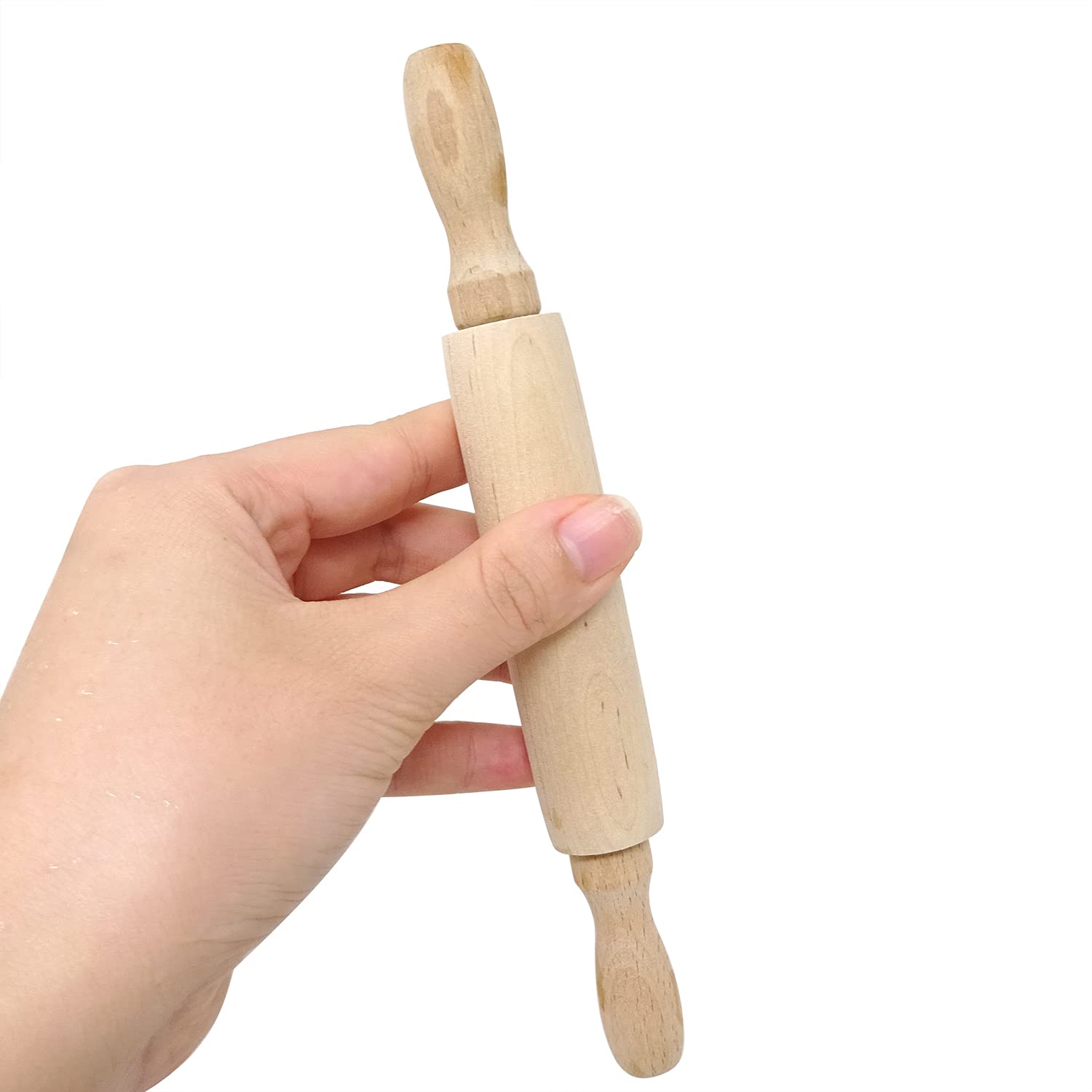 Honbay 4PCS Mini Wooden Rolling Pins - Small Baking Dough Rollers for Kitchen, DIY Crafts, and Farmhouse Decor (7.87 Inch) - Perfect for Cookies, Pastry, Clay Modeling & Tiered Tray Displays