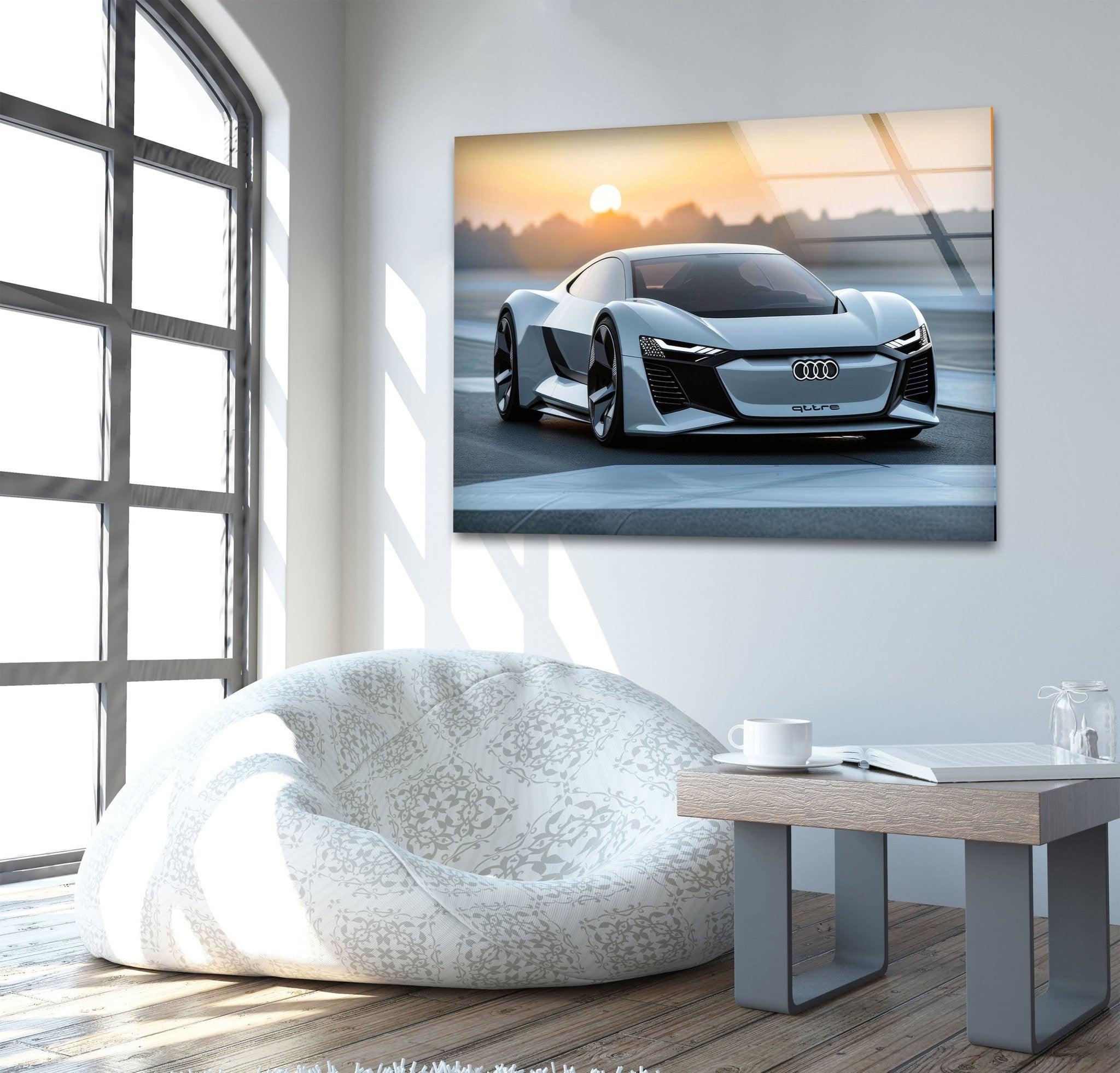 Audi Car Glass Wall Art - Premium Automotive Decor for Home & Office - Perfect for Car Enthusiasts & Gift Giving